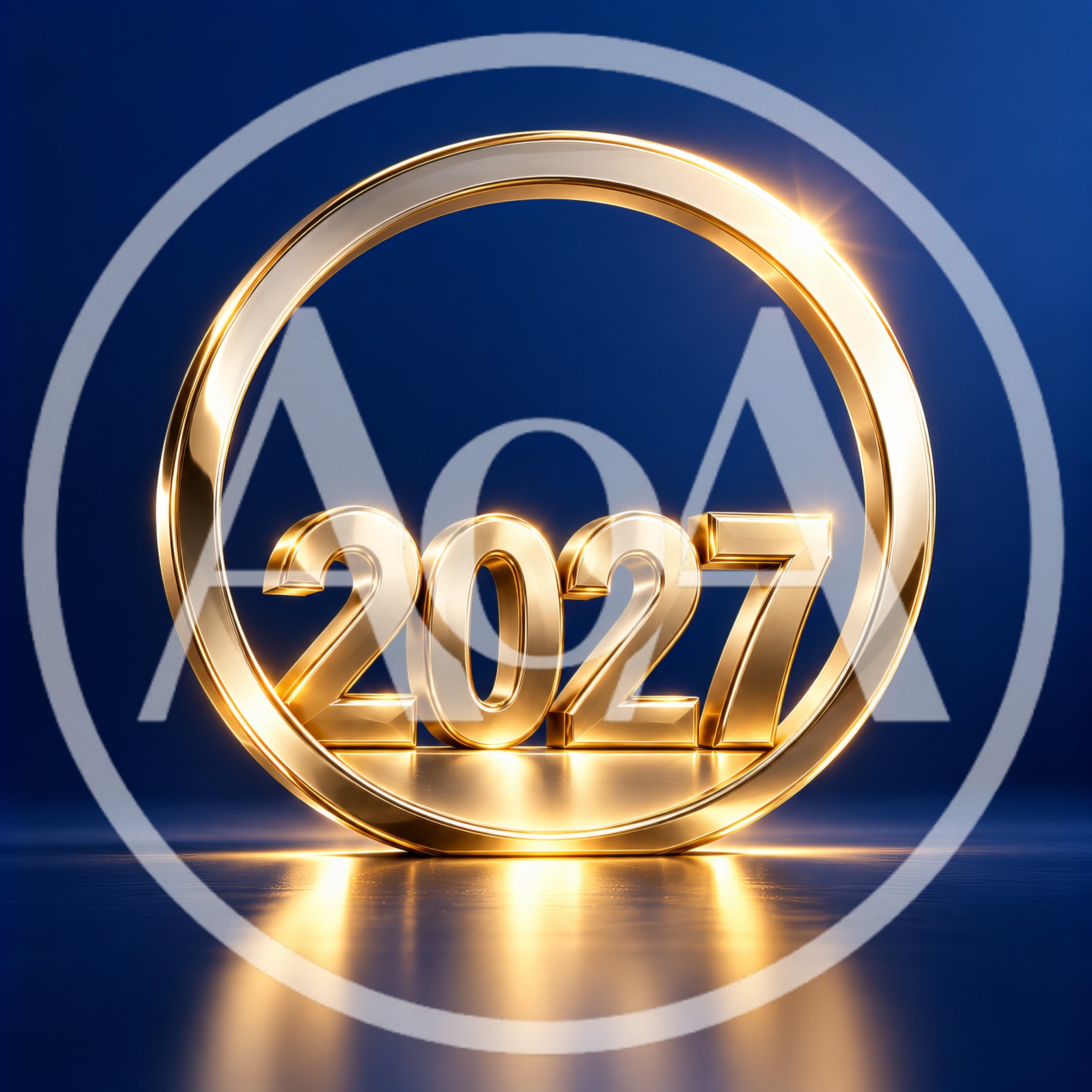 Golden 2027 New Year Celebration Sign