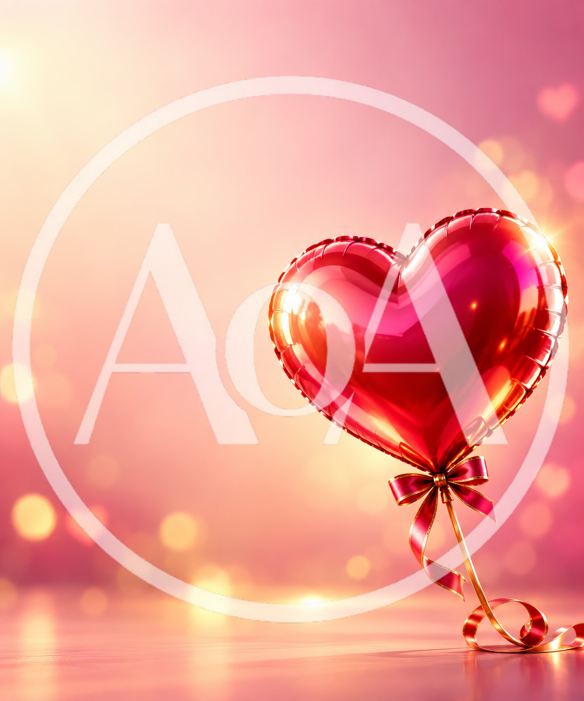 Shiny Red Heart Balloon With Ribbon
