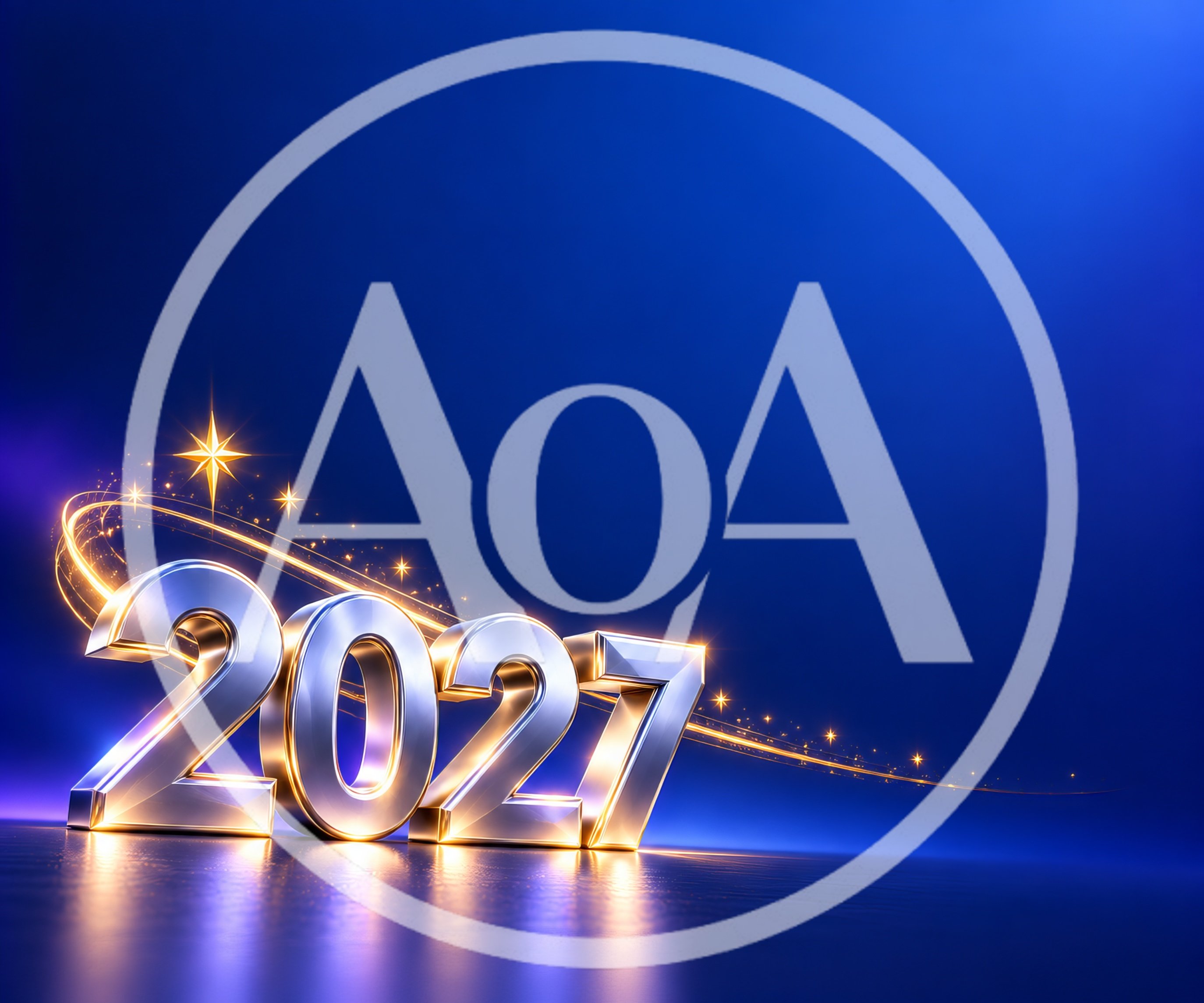 3D Metallic 2027 New Year Celebration Text
