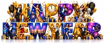 Happy New Year Celebration With Elegant People