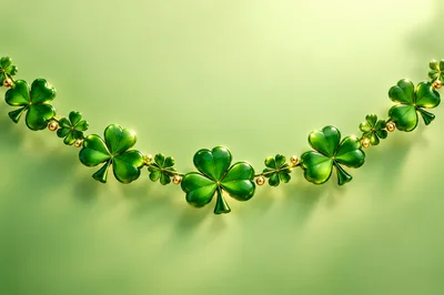 St Patrick Day Shamrock Garland Decoration