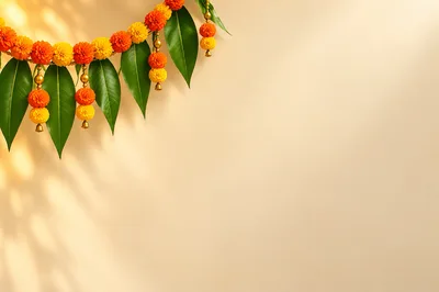 Traditional Indian Marigold Flower Toran Decoration
