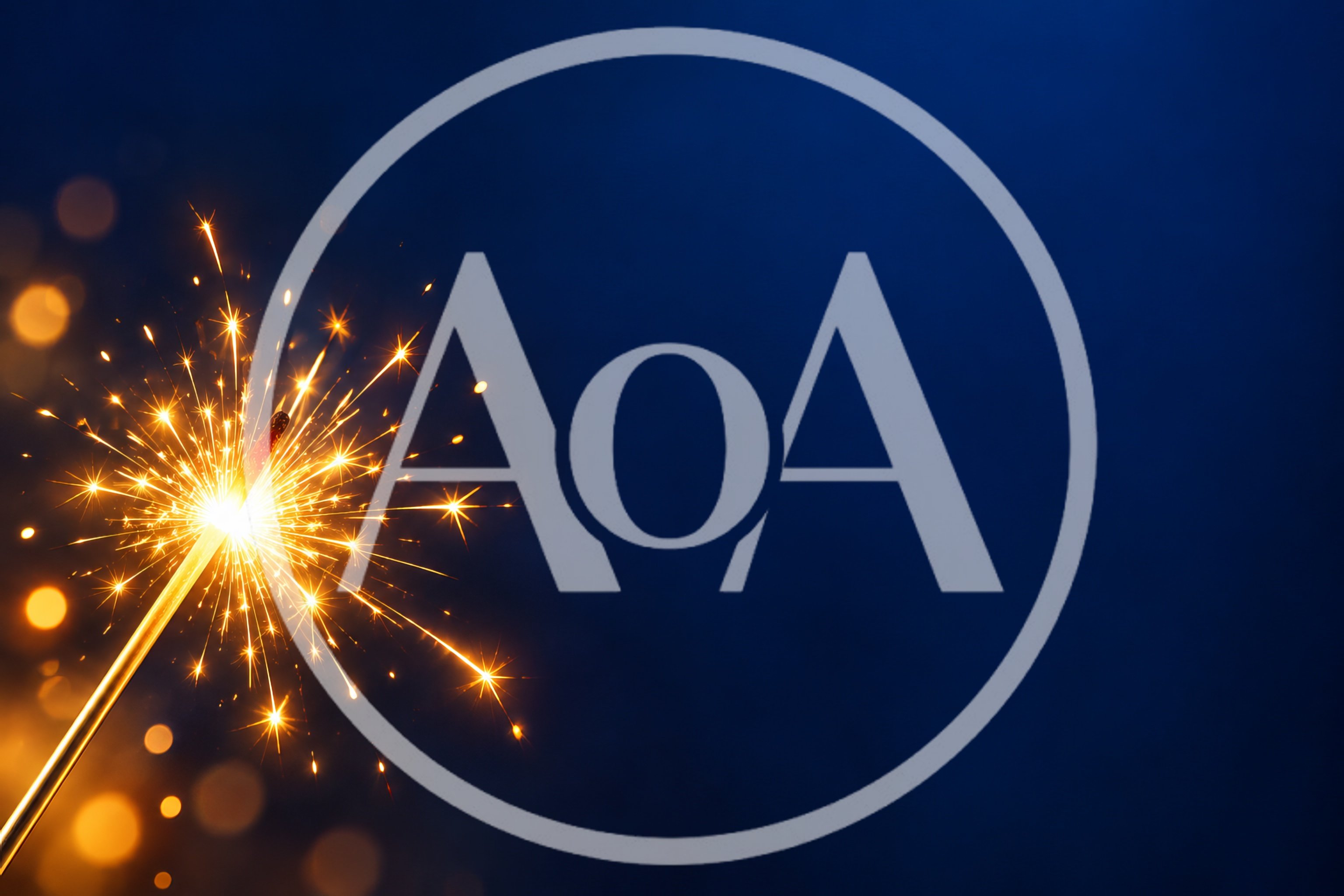 Sparkler Burning Brightly Against A Deep Blue Background
