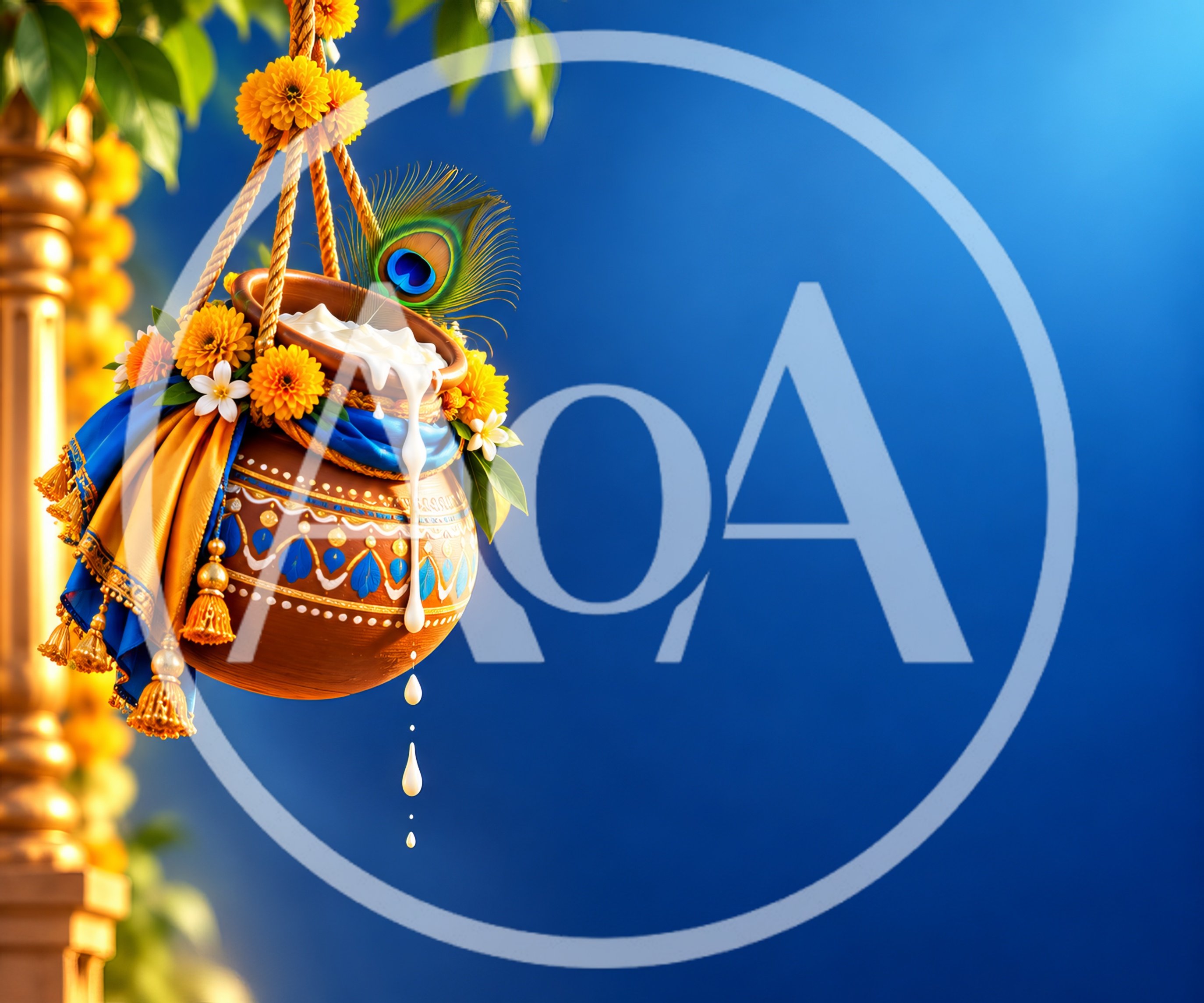 Dahi Handi Pot Decorated For Janmashtami Festival