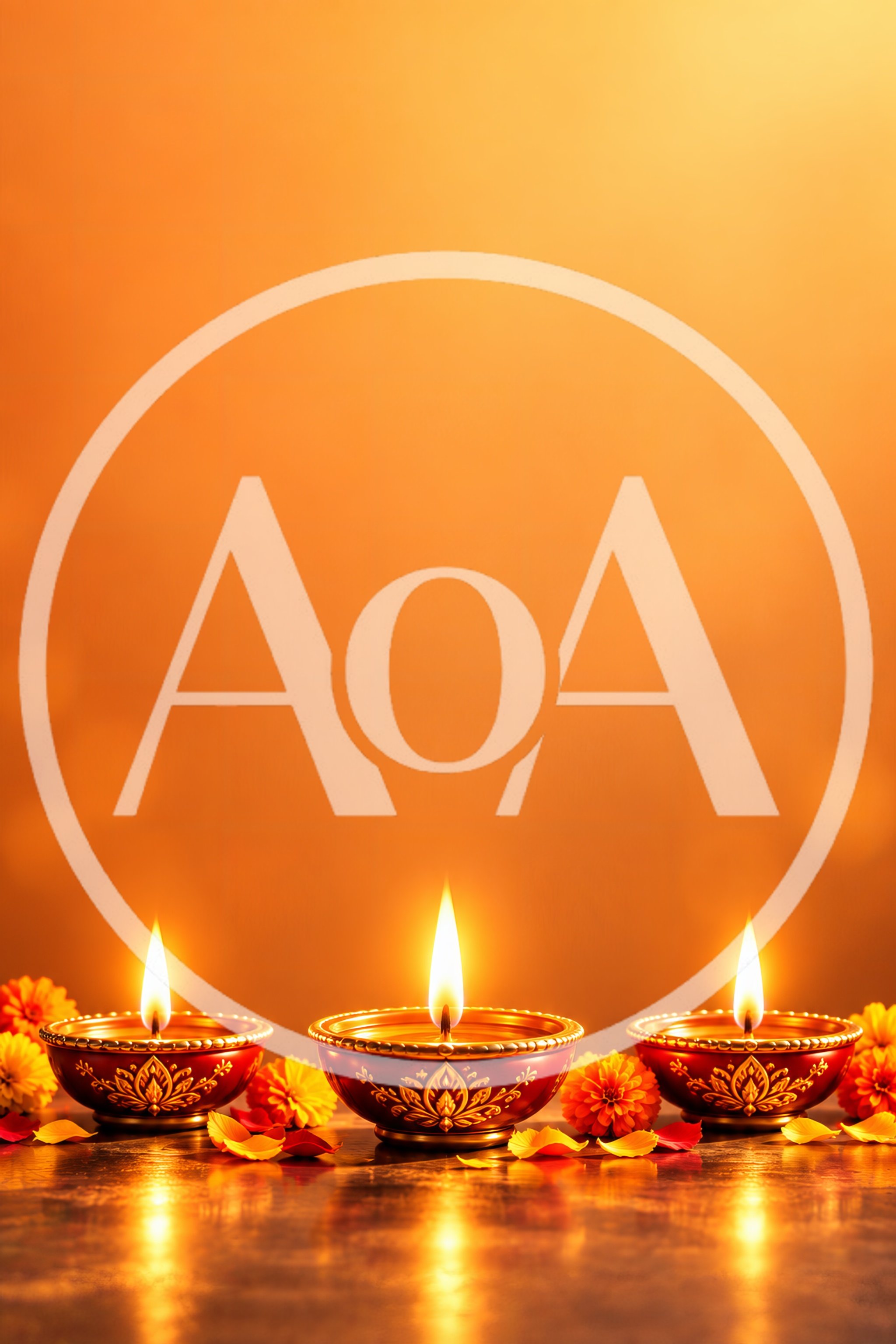 Three Lit Diya Lamps For Diwali Celebration