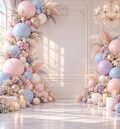 Elegant Pastel Balloon Arch Decor for Event Backdrop