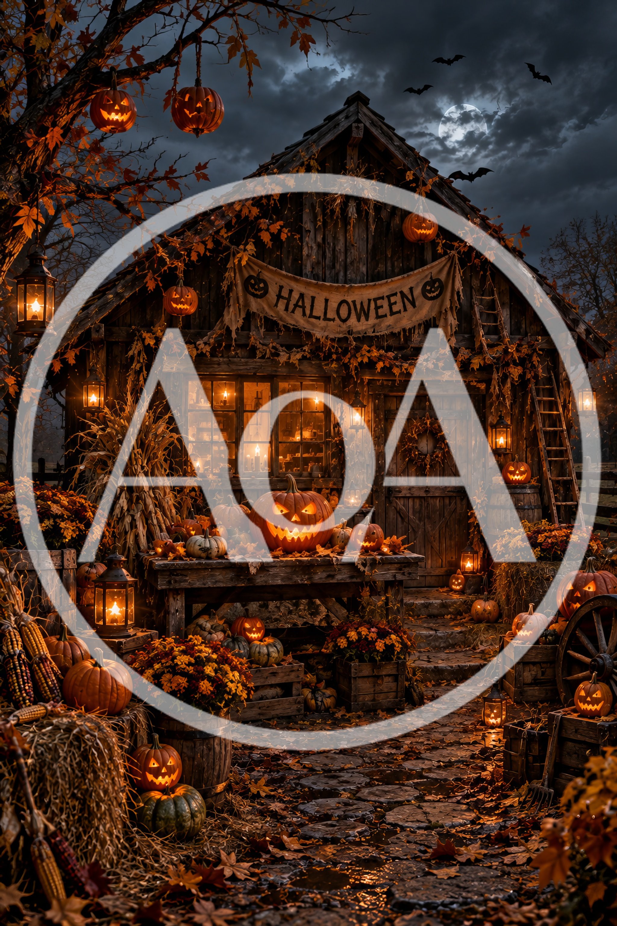 Rustic Halloween Cabin Decorated With Jack O Lanterns