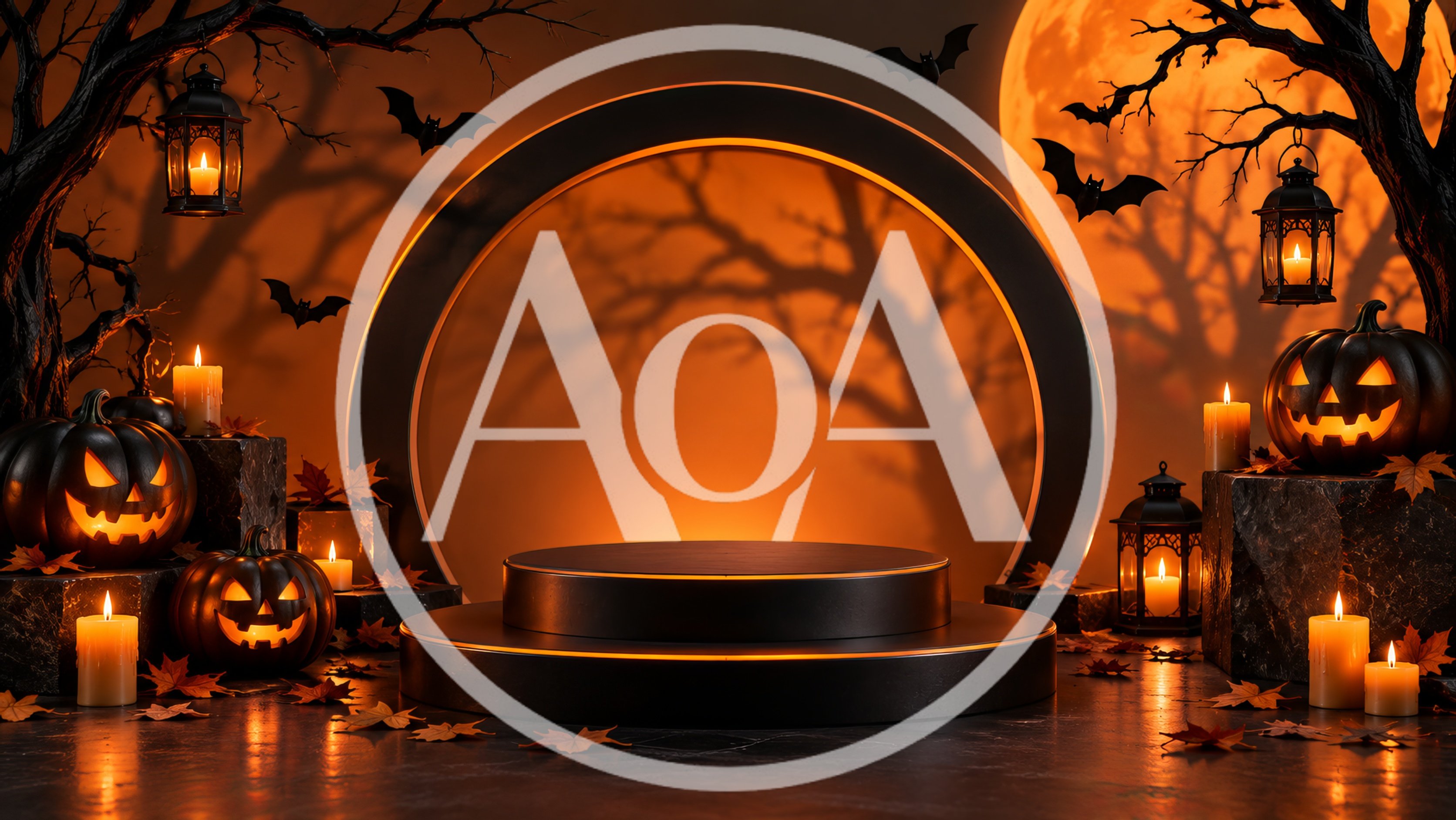 Halloween Product Display Podium With Jack O Lanterns