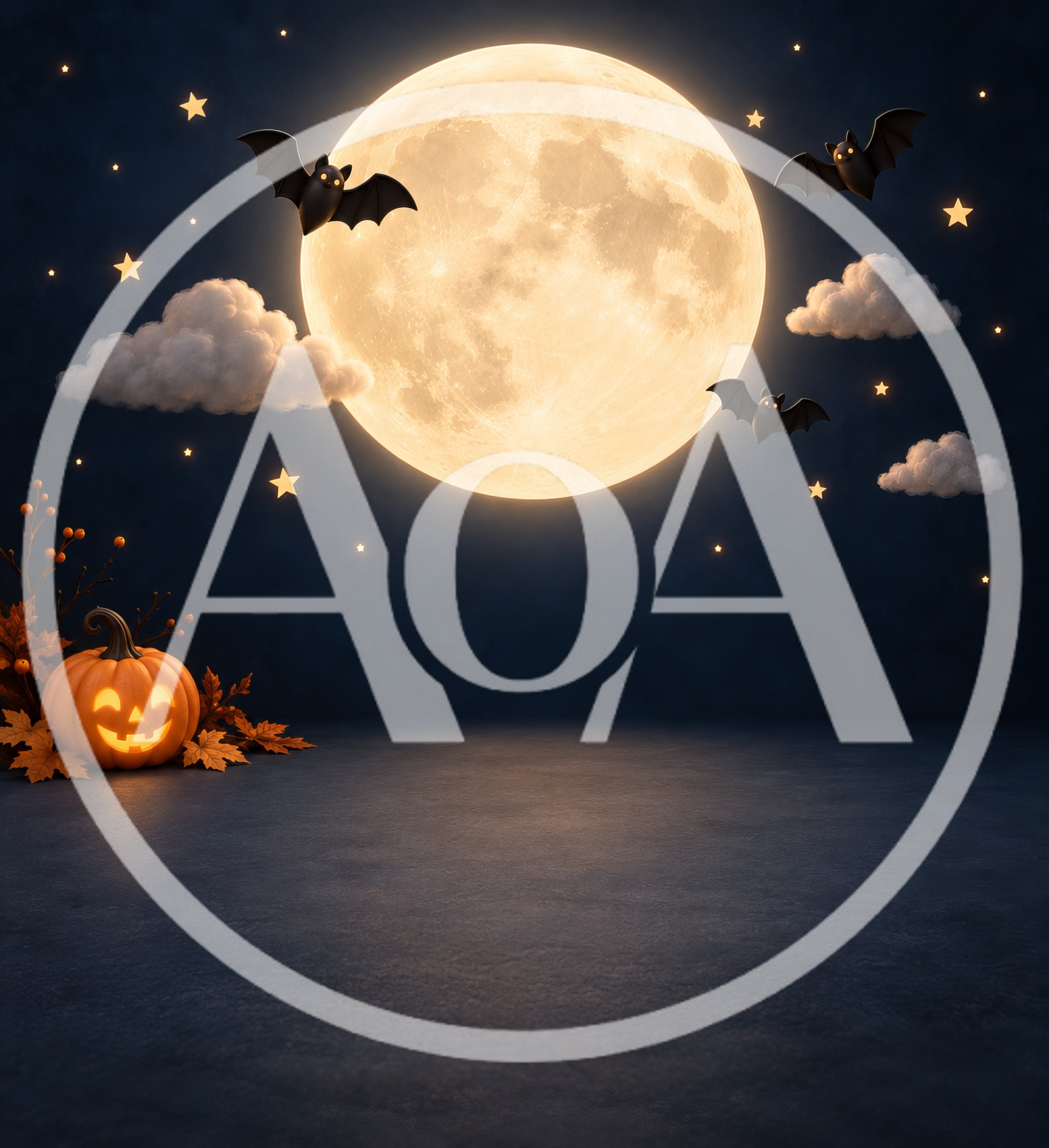 Halloween Jack O Lantern Pumpkin Under Full Moon