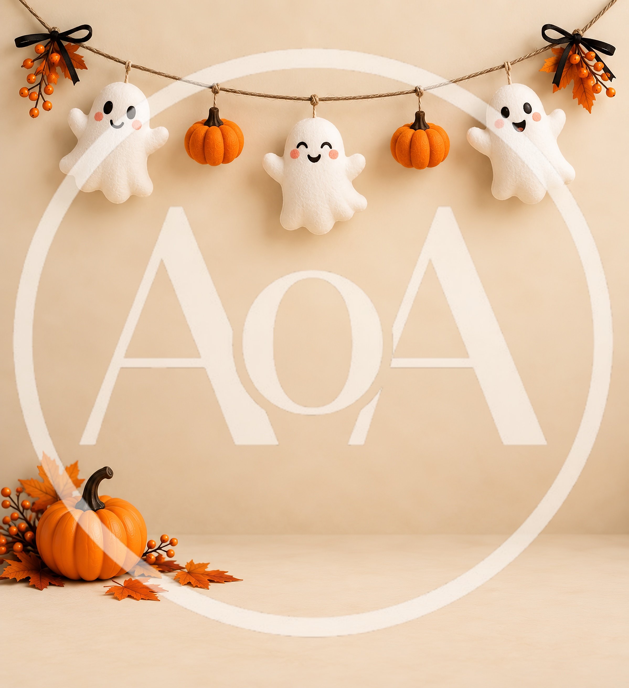 Halloween Garland With Cute Ghosts And Pumpkins