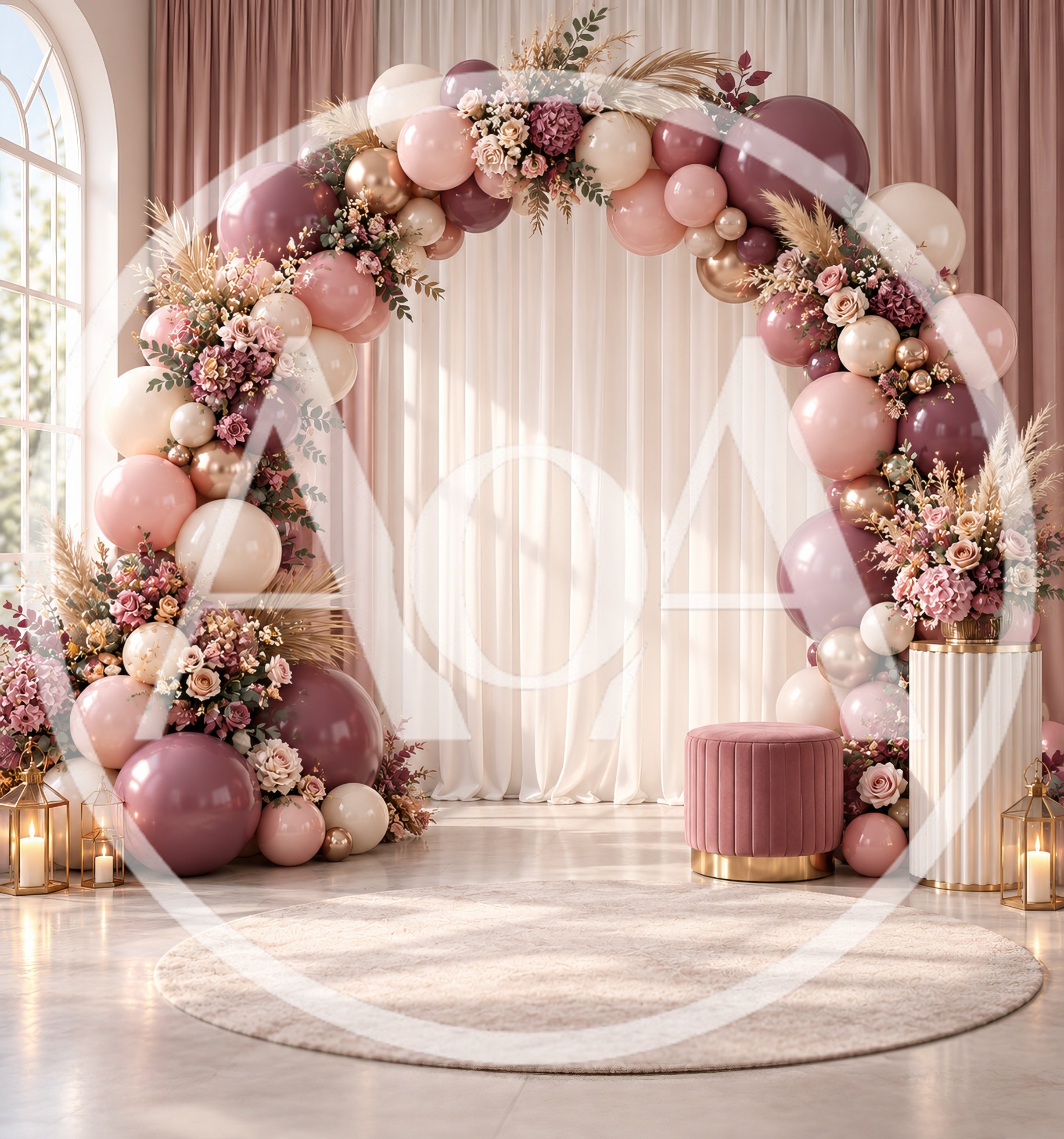Elegant Balloon Arch Backdrop for Wedding or Event