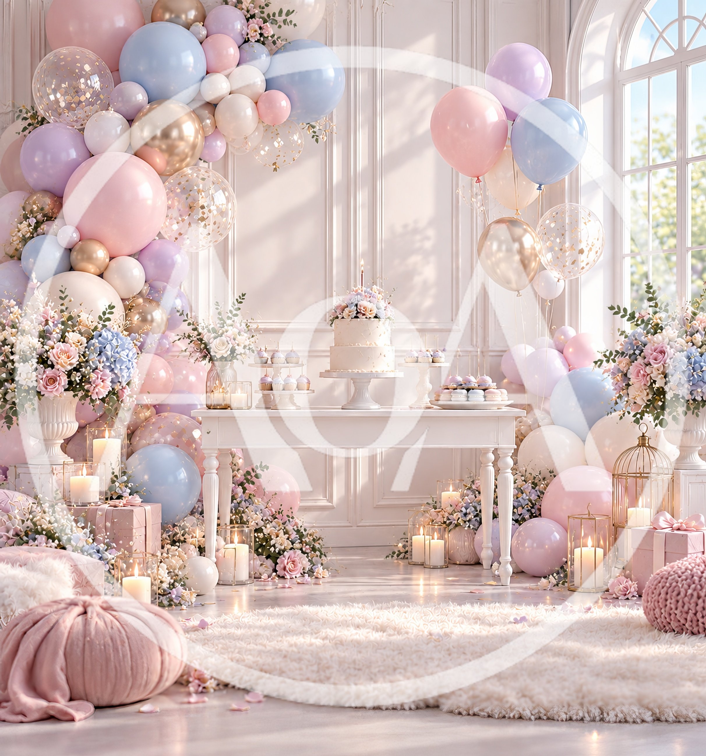 Elegant Pastel Birthday Party Table Setup