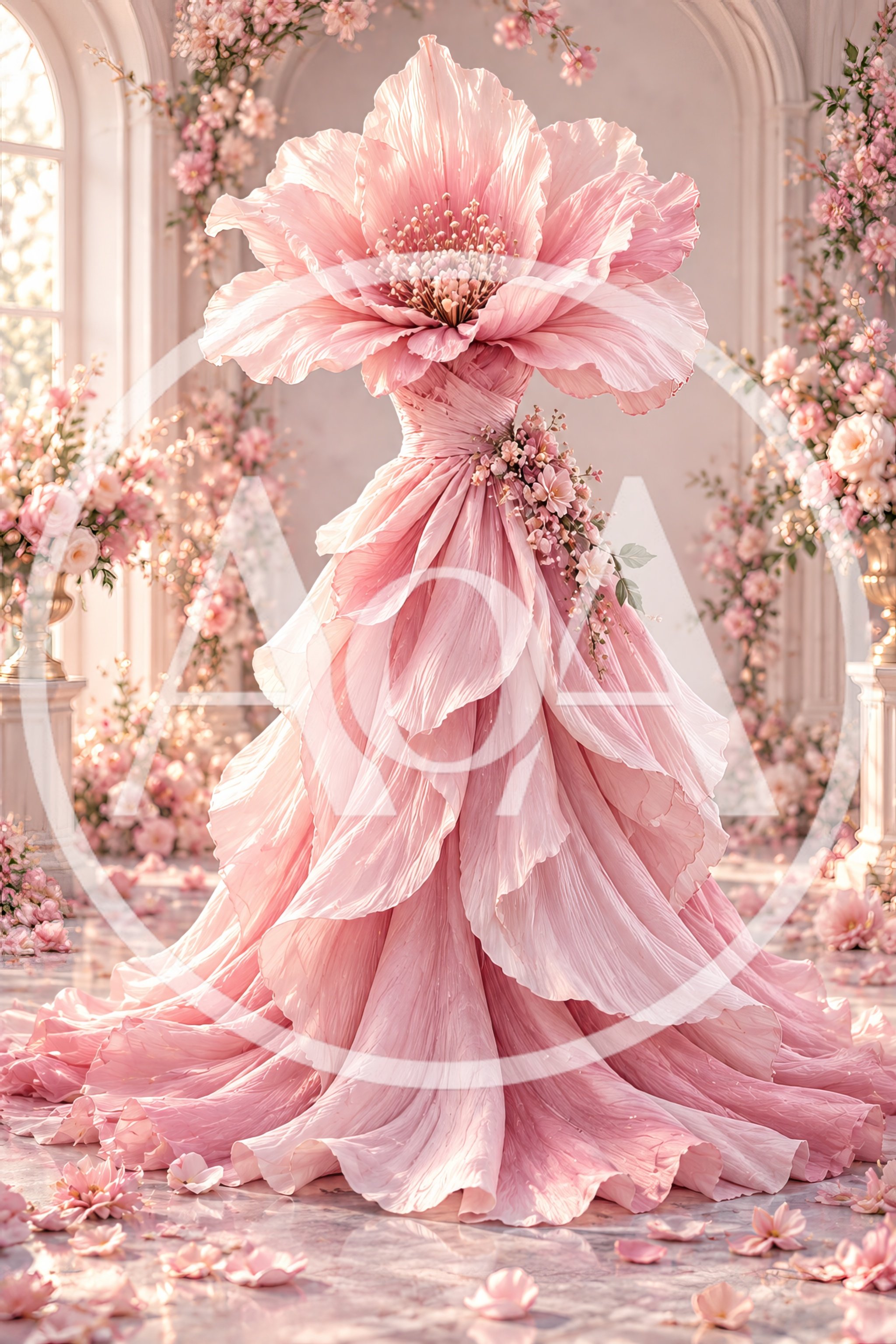 Pink Floral Gown Inspired By A Blooming Flower