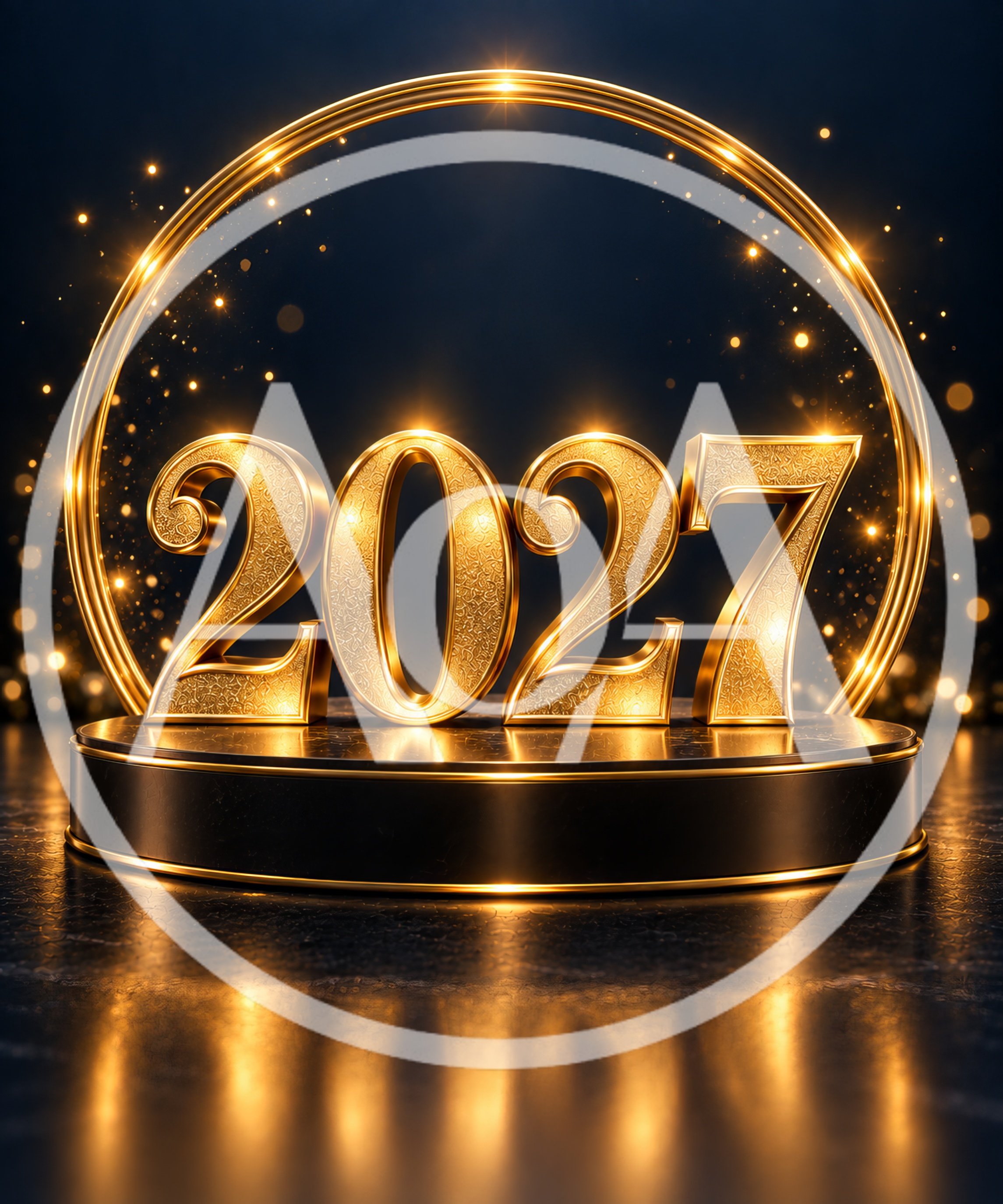 Golden 2027 New Year Celebration Display