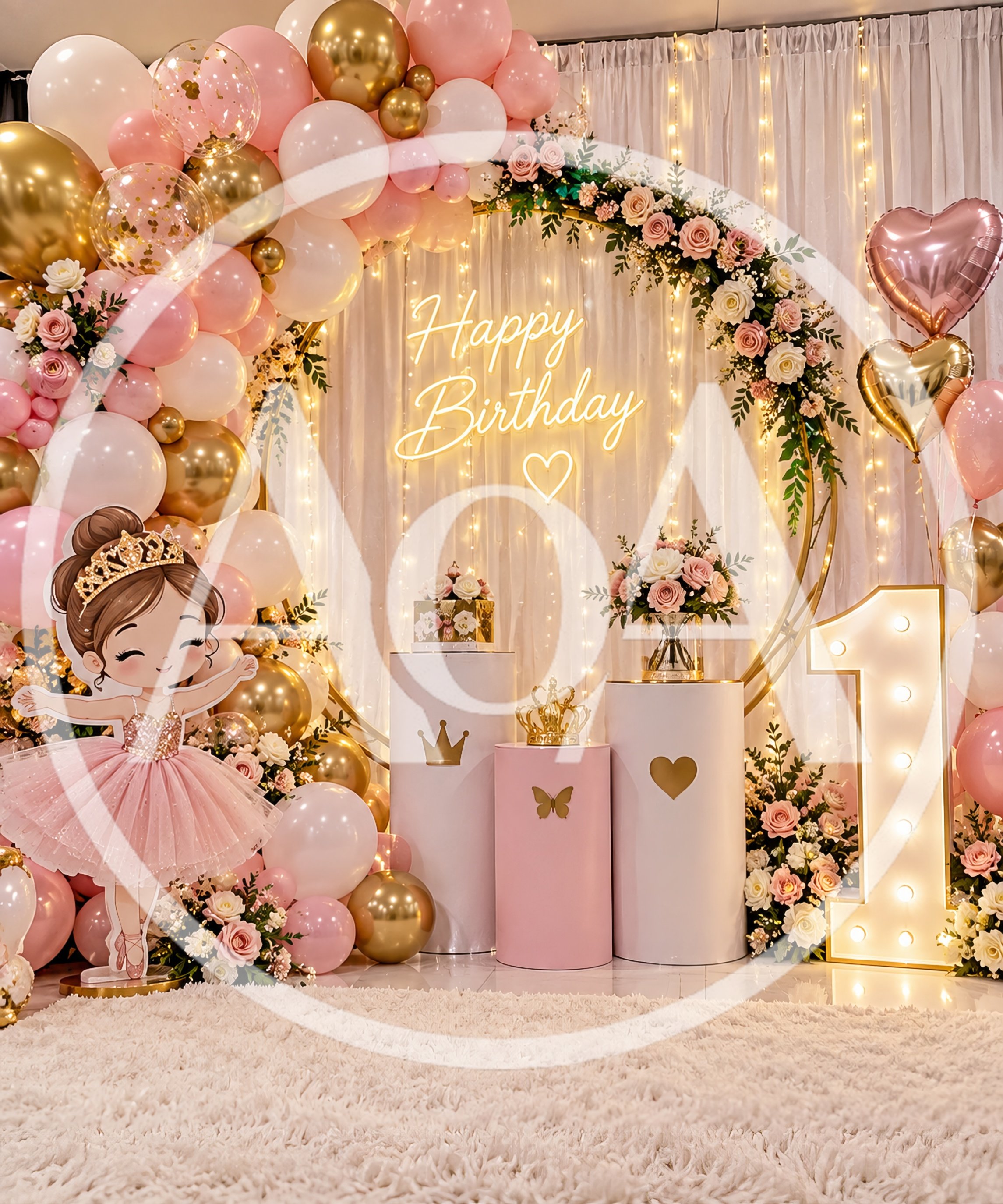 First Birthday Party Decoration With Ballerina Theme
