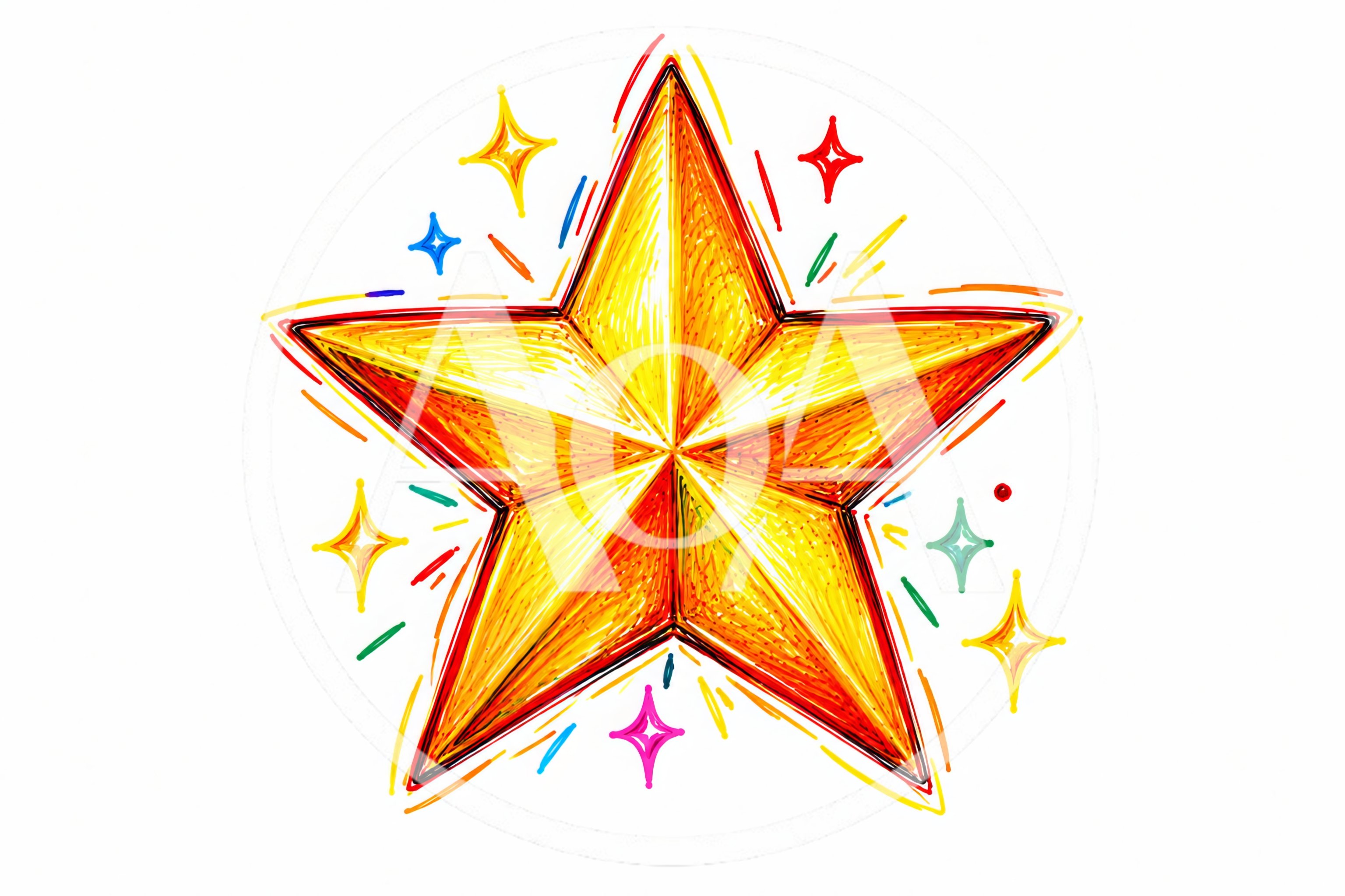 Hand Drawn Golden Star Illustration