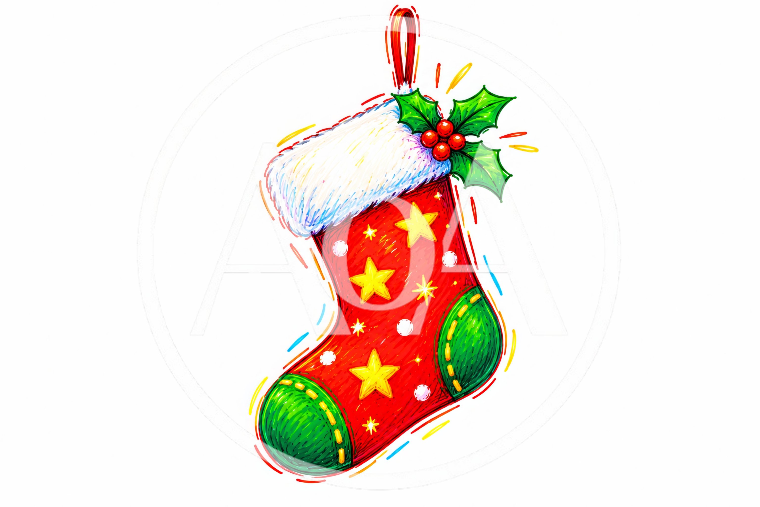 Hand Drawn Christmas Stocking Illustration