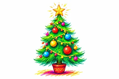 Hand Drawn Christmas Tree Illustration