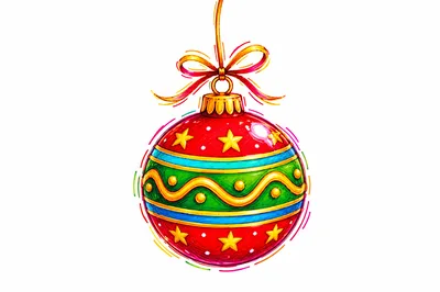 Hand Drawn Christmas Ornament Illustration