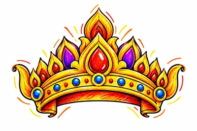 Hand Drawn Golden Crown Illustration