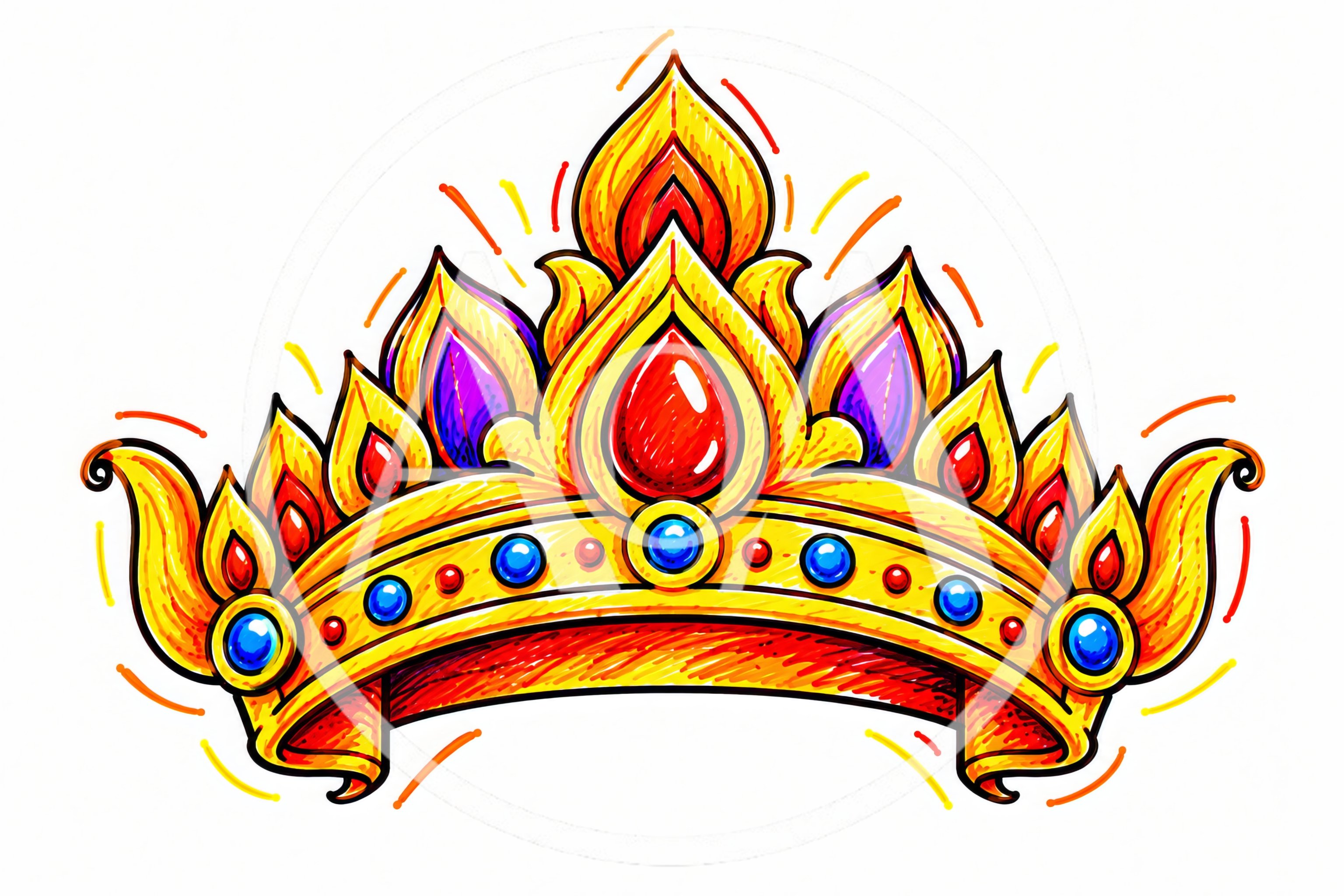 Hand Drawn Golden Crown Illustration