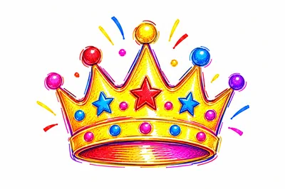 Colorful Hand Drawn Illustration Of A Royal Crown