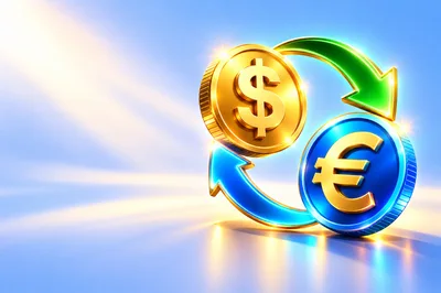 Currency Exchange Concept With Dollar And Euro Coins