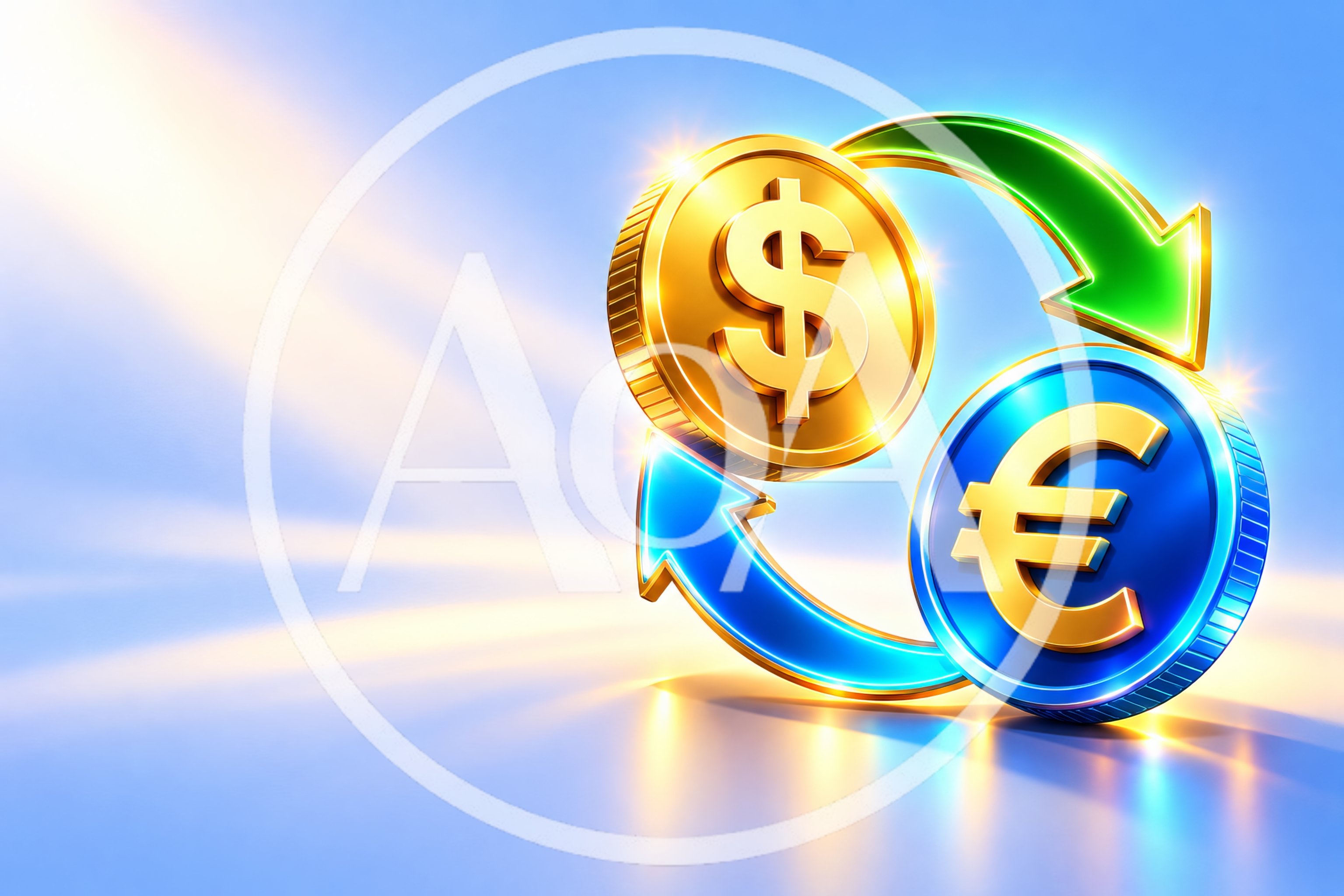 Currency Exchange Concept With Dollar And Euro Coins