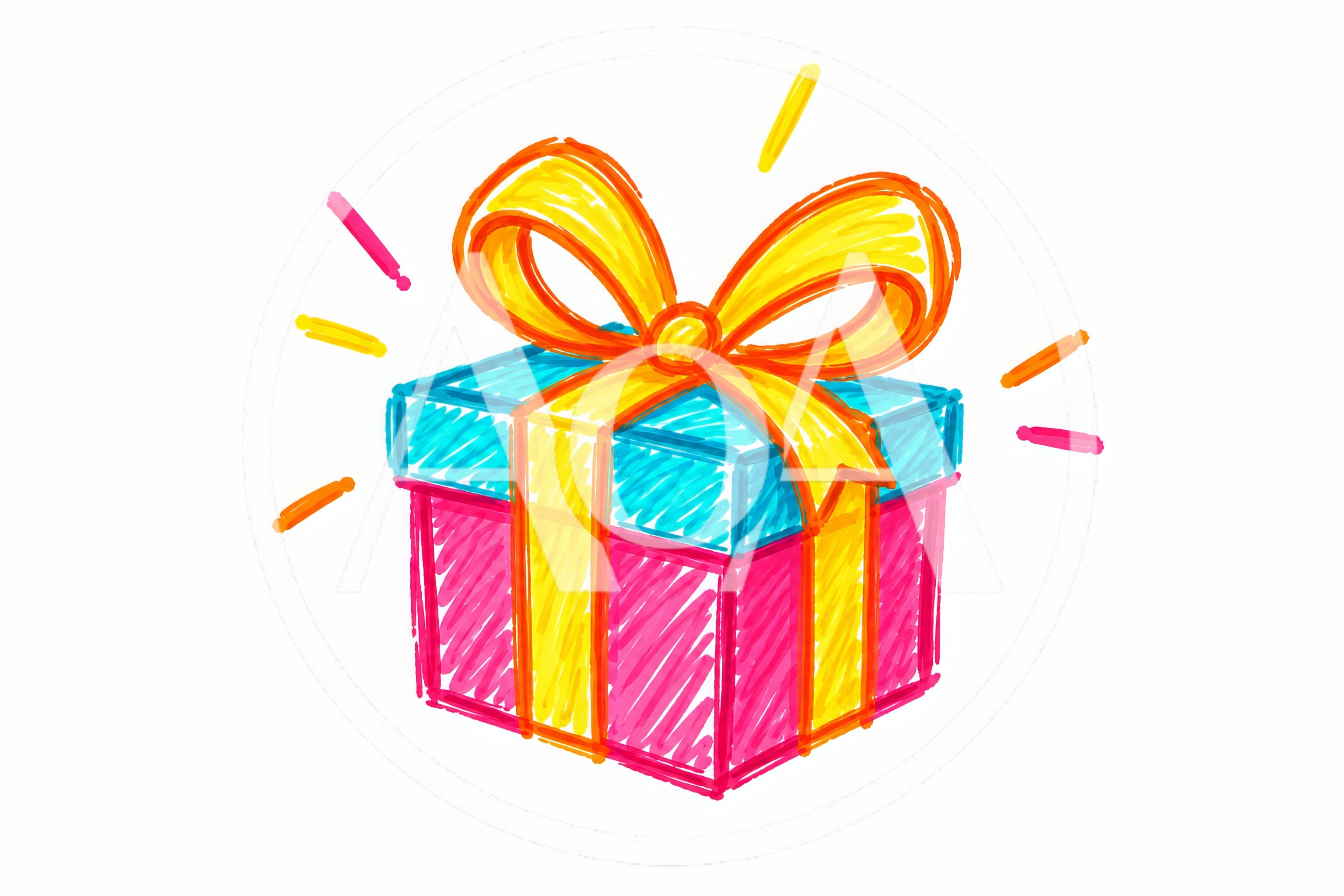 Hand Drawn Colorful Gift Box Illustration