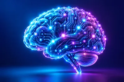 Digital Neural Network Brain Concept
