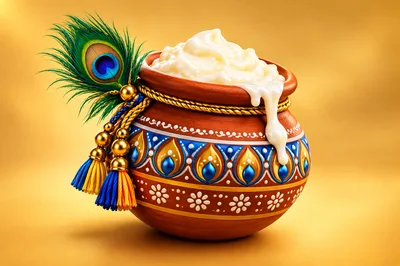 Traditional Clay Pot Filled With Fresh White Butter