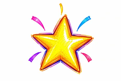 Hand Drawn Yellow Star Illustration