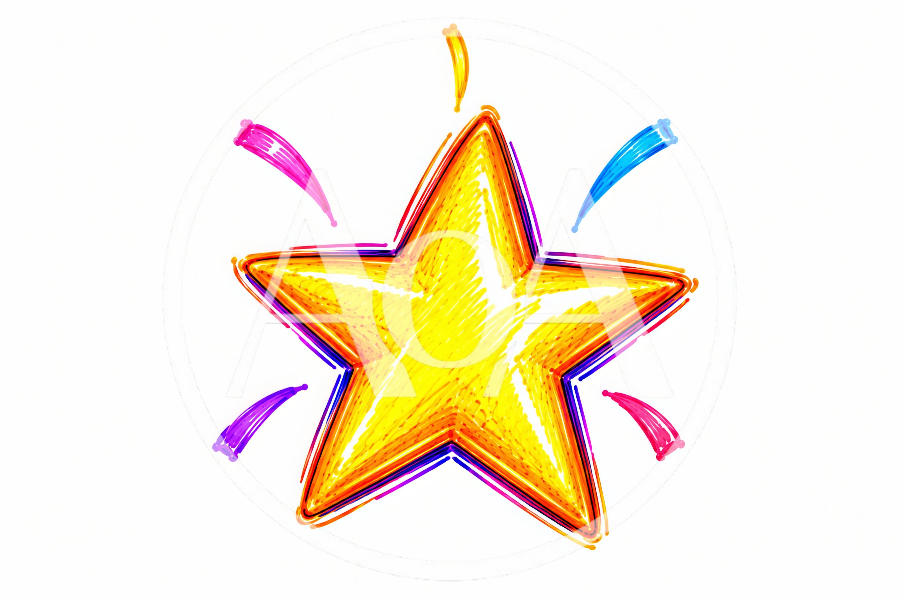 Hand Drawn Yellow Star Illustration