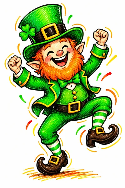 Happy Leprechaun Dancing for Saint Patrick Day Celebration
