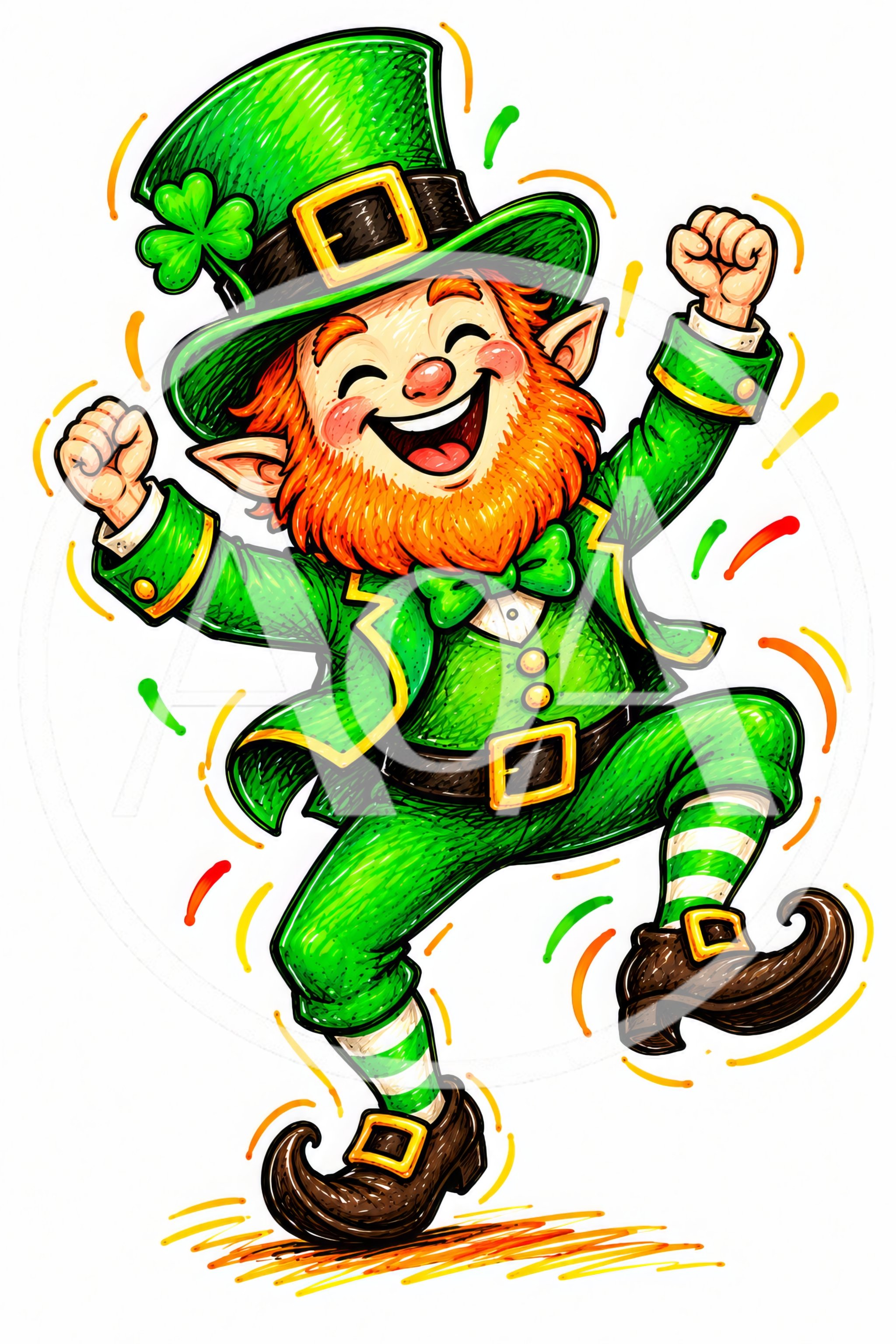 Happy Leprechaun Dancing for Saint Patrick Day Celebration