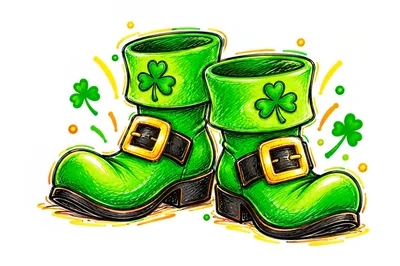 St Patrick's Day Leprechaun Boots Illustration
