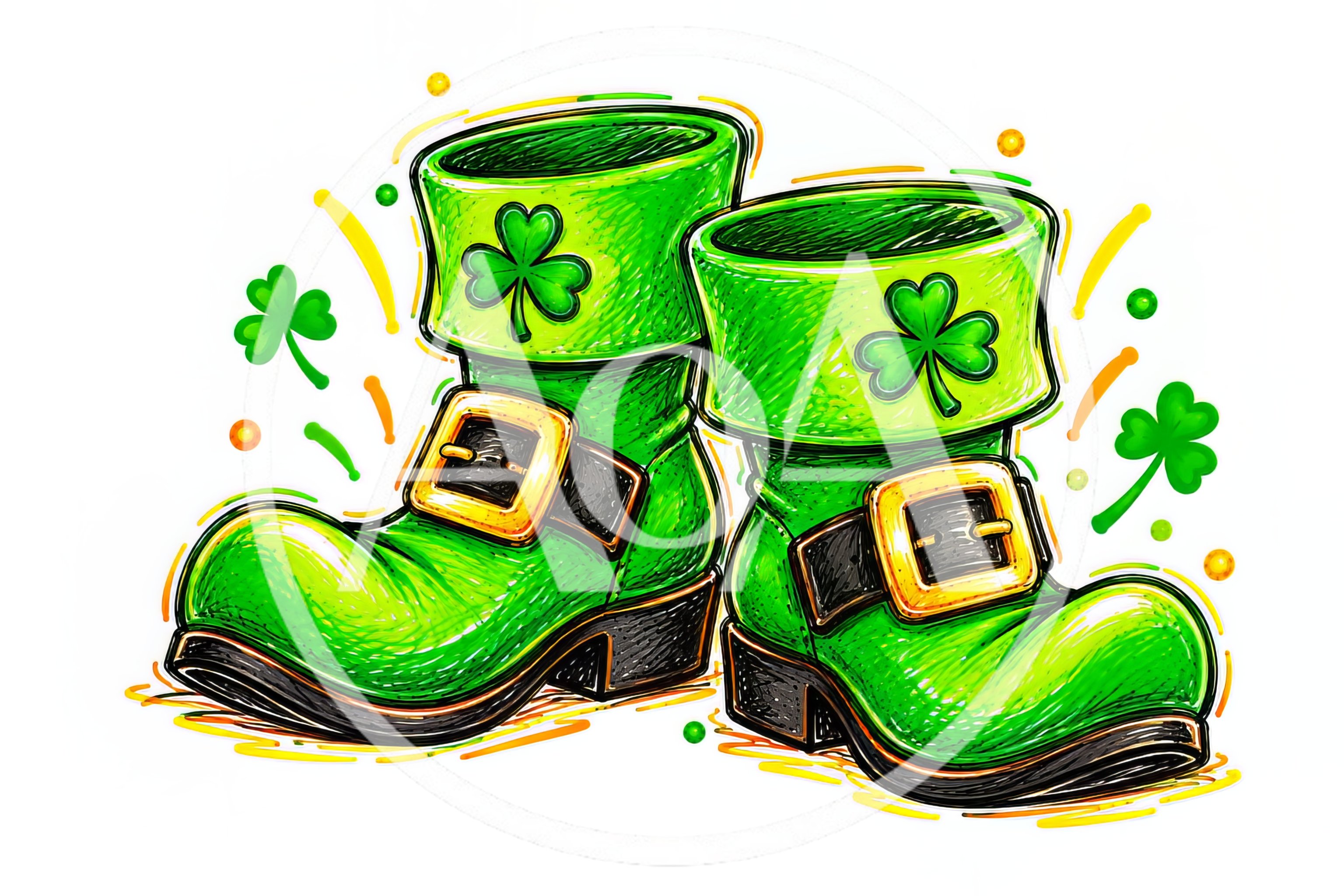 St Patrick's Day Leprechaun Boots Illustration