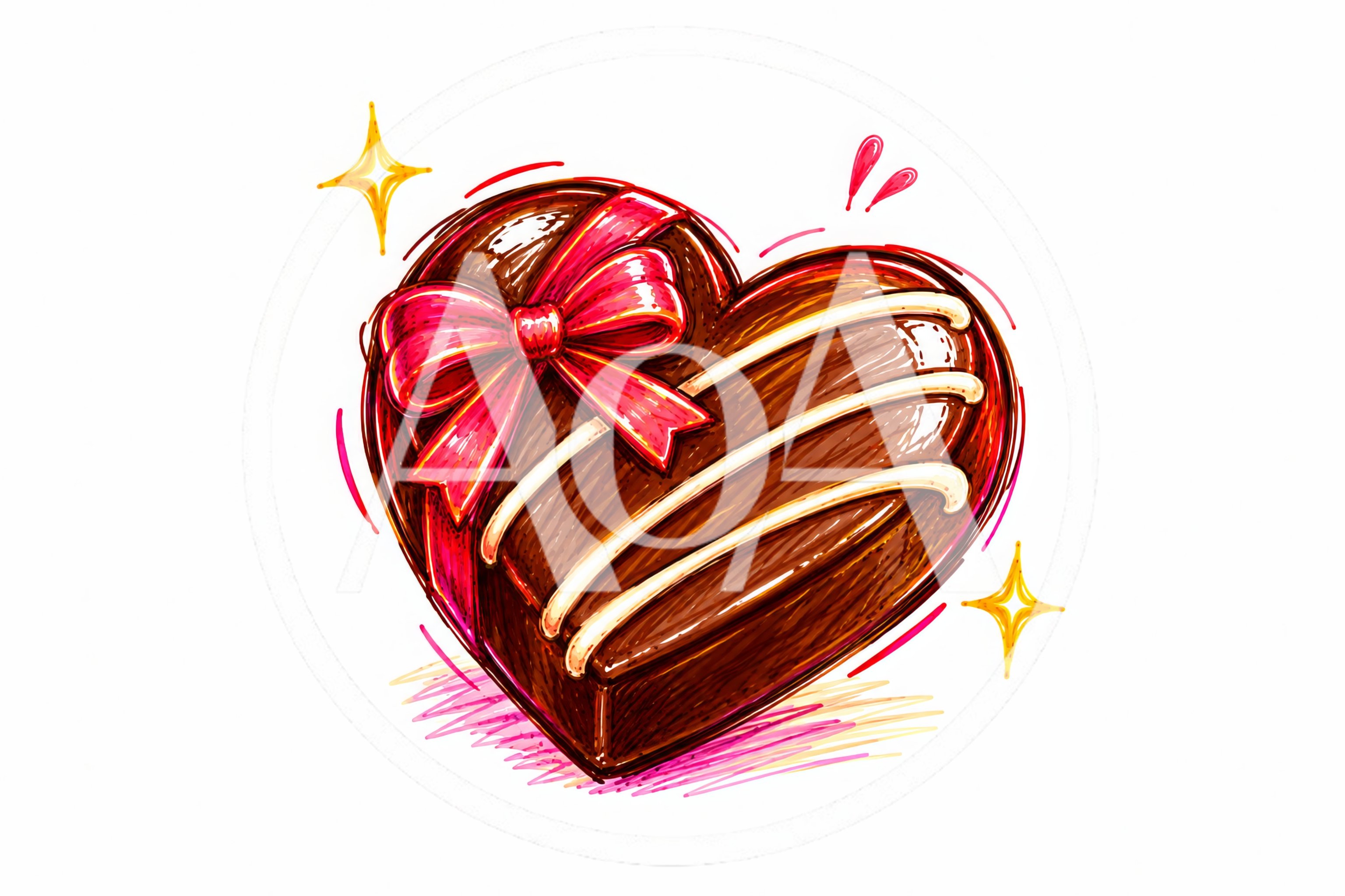 Heart Shaped Chocolate With Red Ribbon Bow