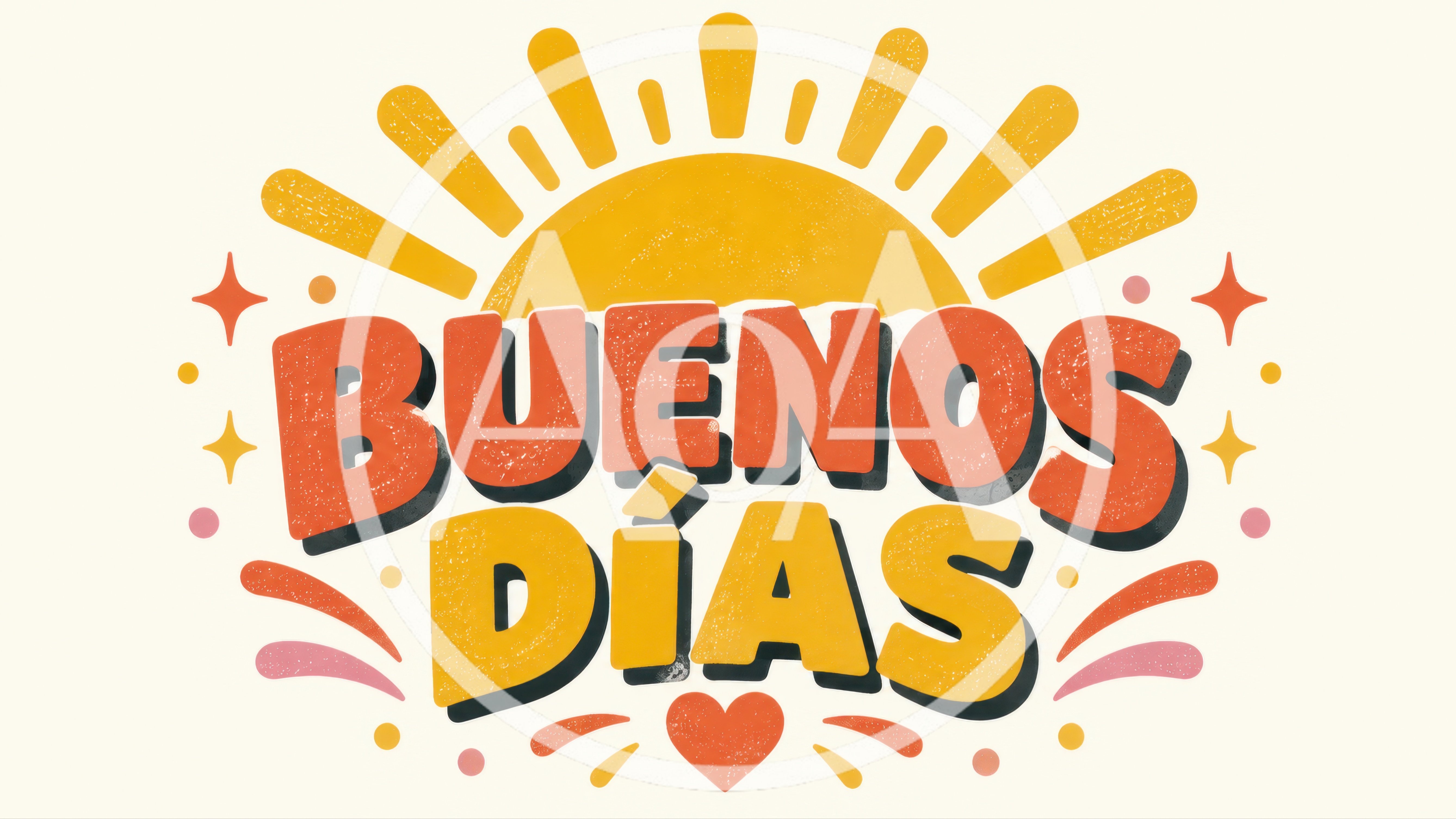 Retro Style Buenos Dias Greeting Graphic