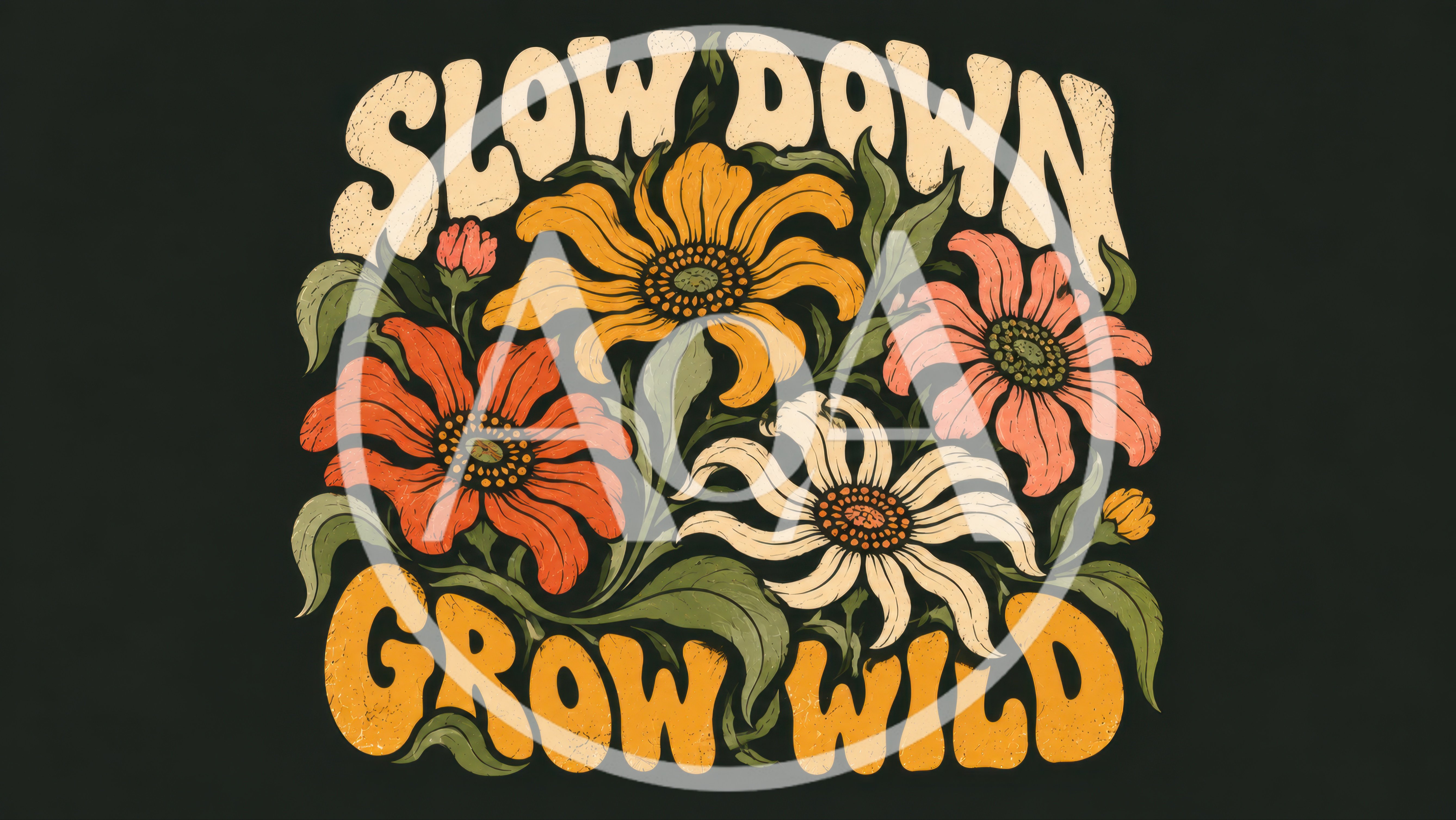 Retro Floral Illustration With Inspirational Typography