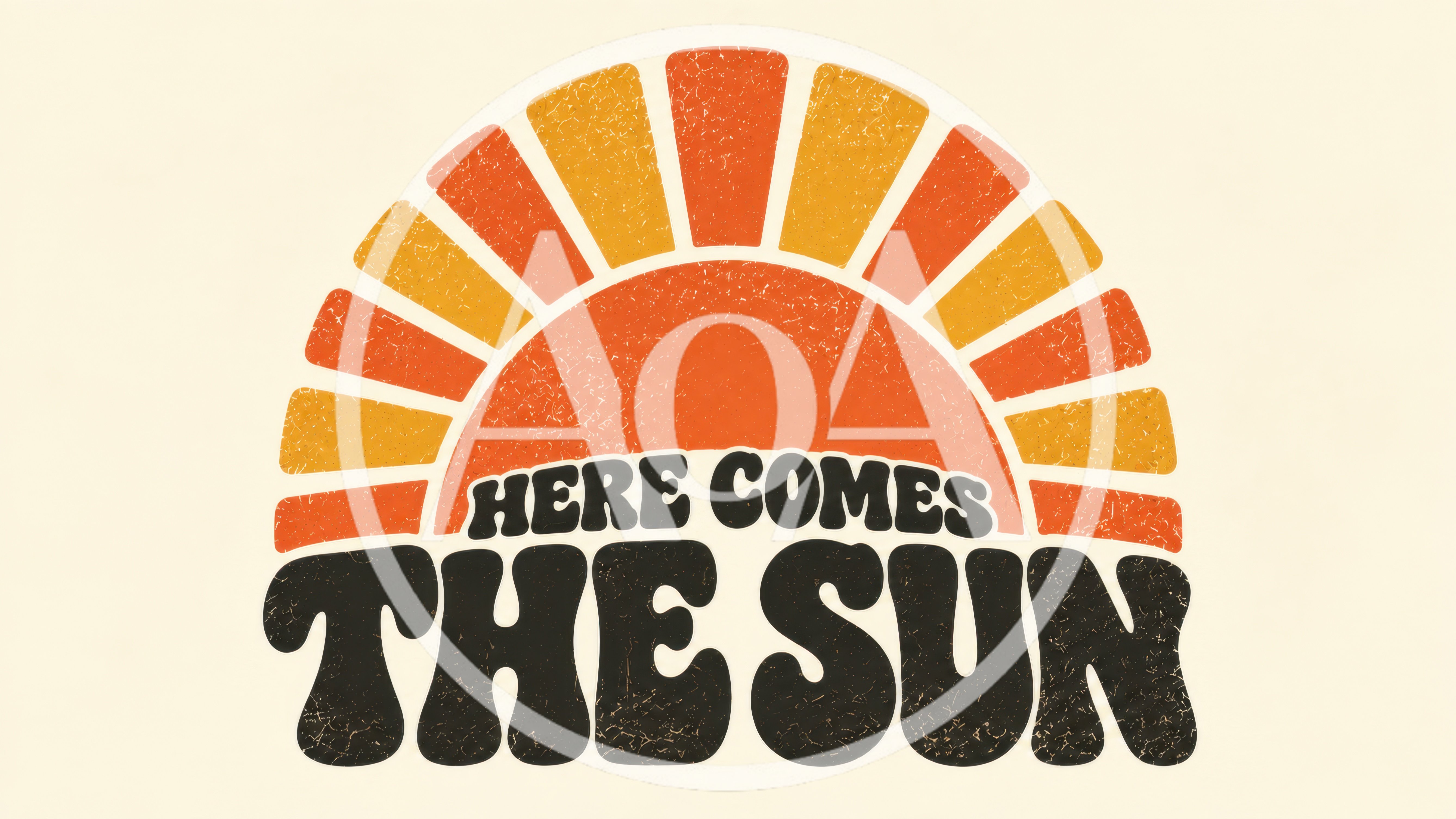 Retro Vintage Style Here Comes The Sun Graphic Design