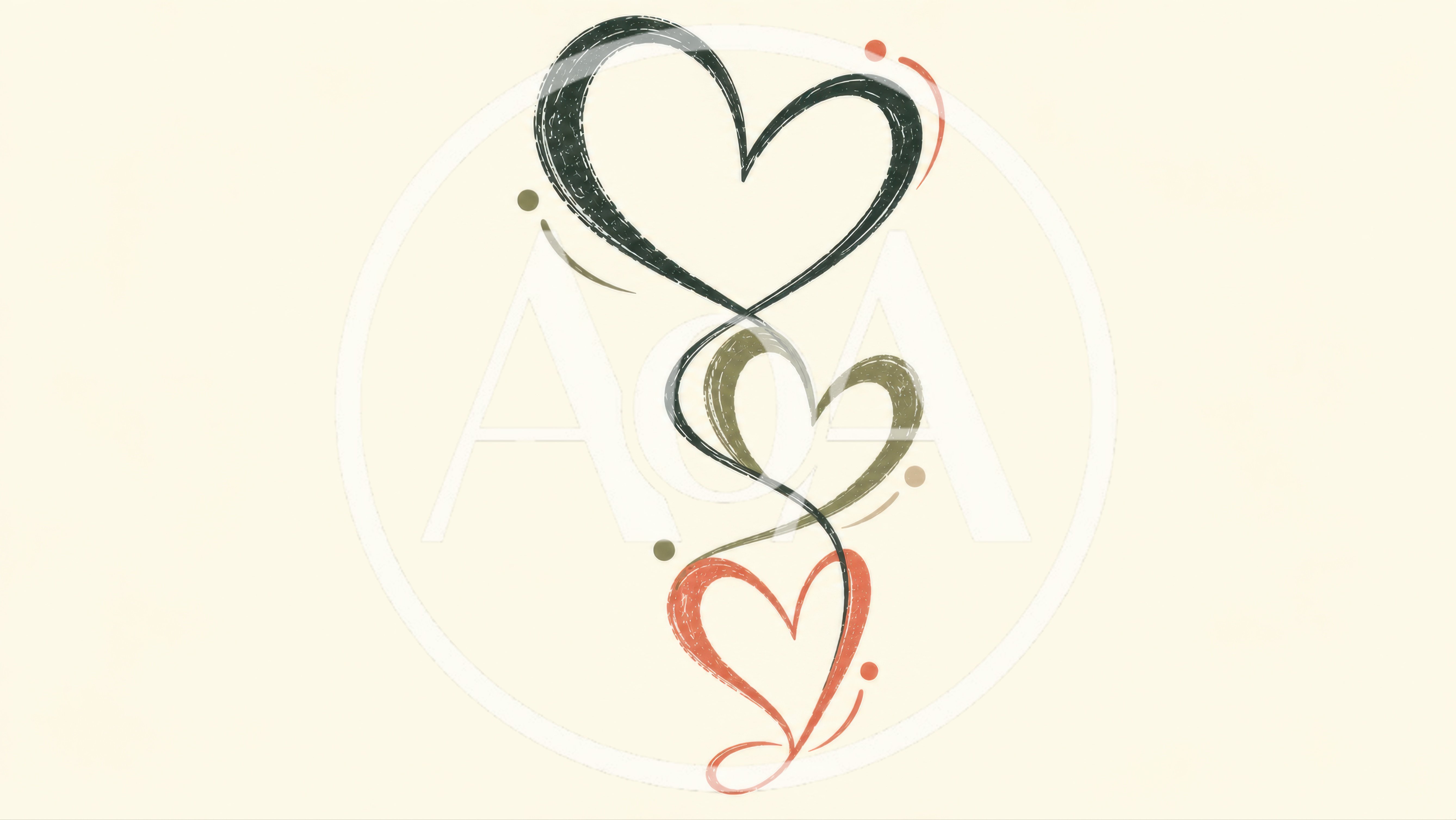 Three Stacked Hand Drawn Hearts Illustration