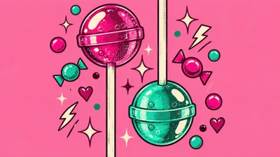 Pop Art Style Lollipops And Candy Illustration