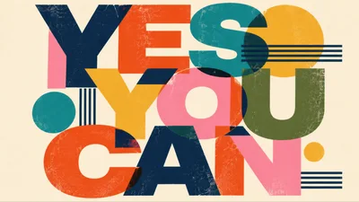 Yes You Can Motivational Typography Poster Design