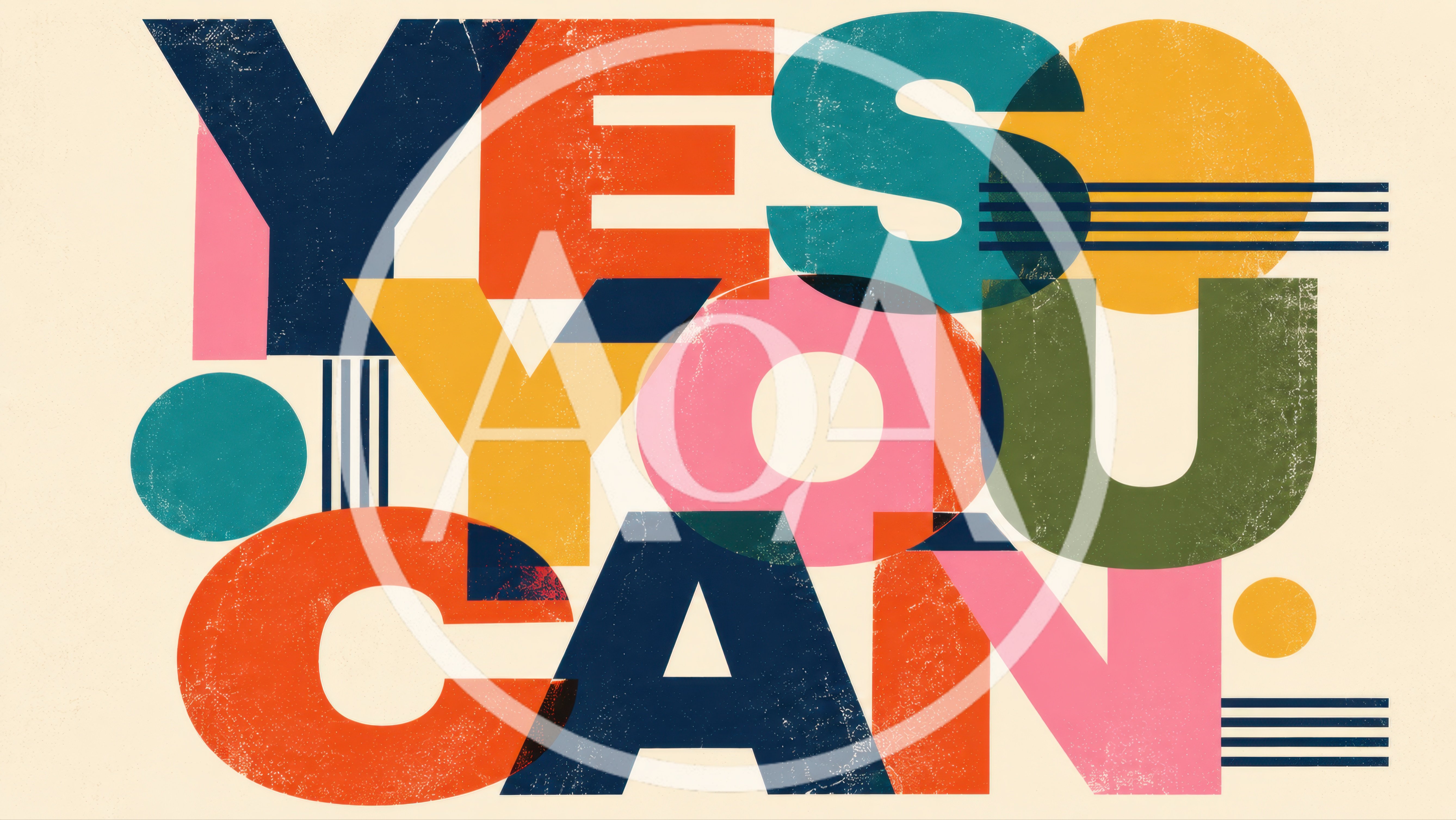 Yes You Can Motivational Typography Poster Design
