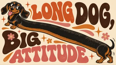 Retro Style Illustration Of A Long Dachshund Dog