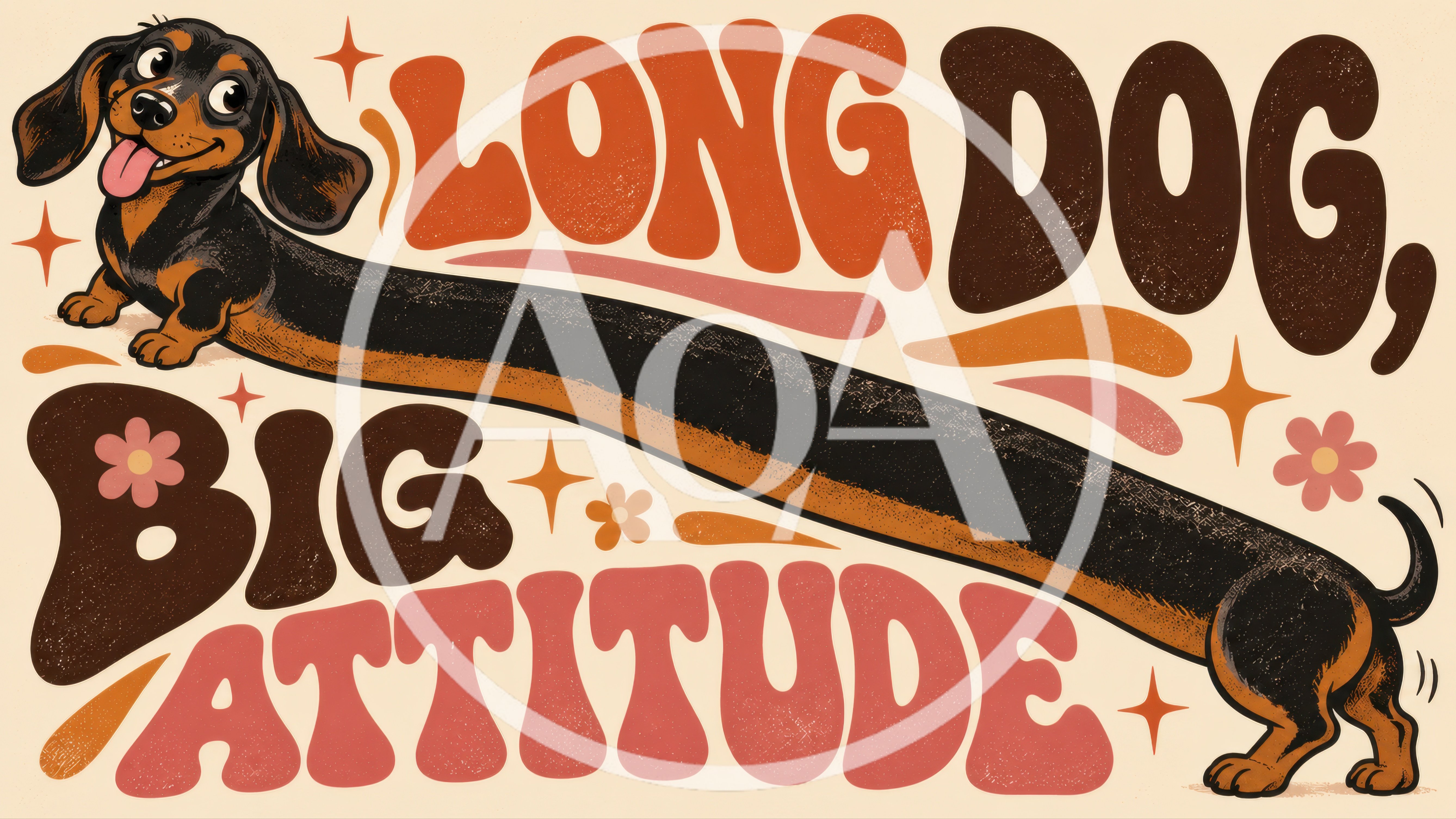 Retro Style Illustration Of A Long Dachshund Dog