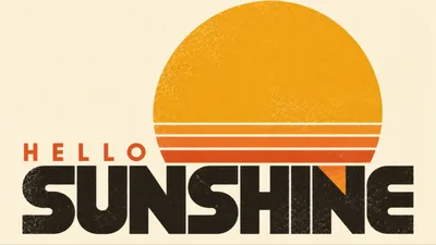 Retro Hello Sunshine Typography Graphic Design