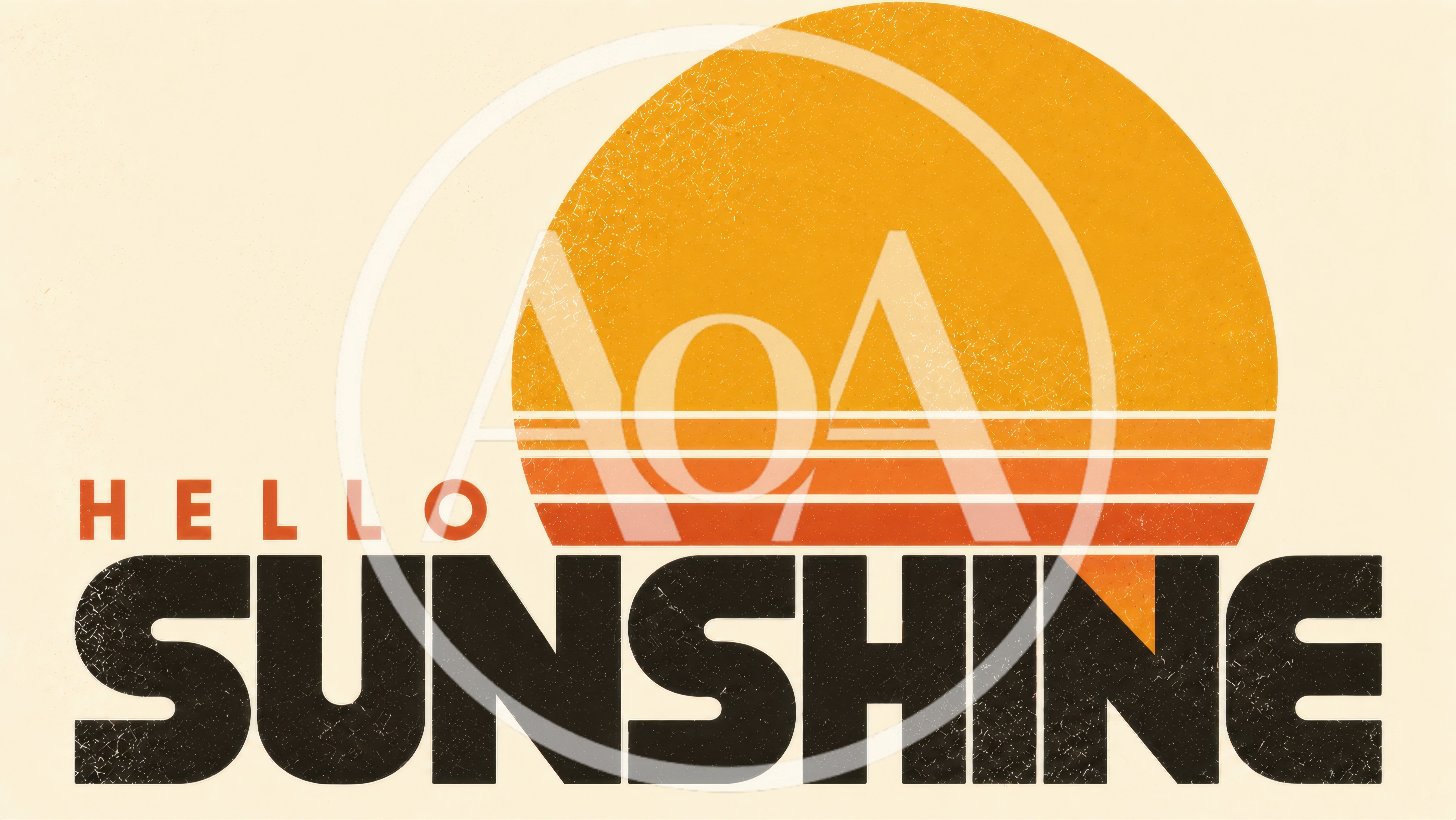 Retro Hello Sunshine Typography Graphic Design