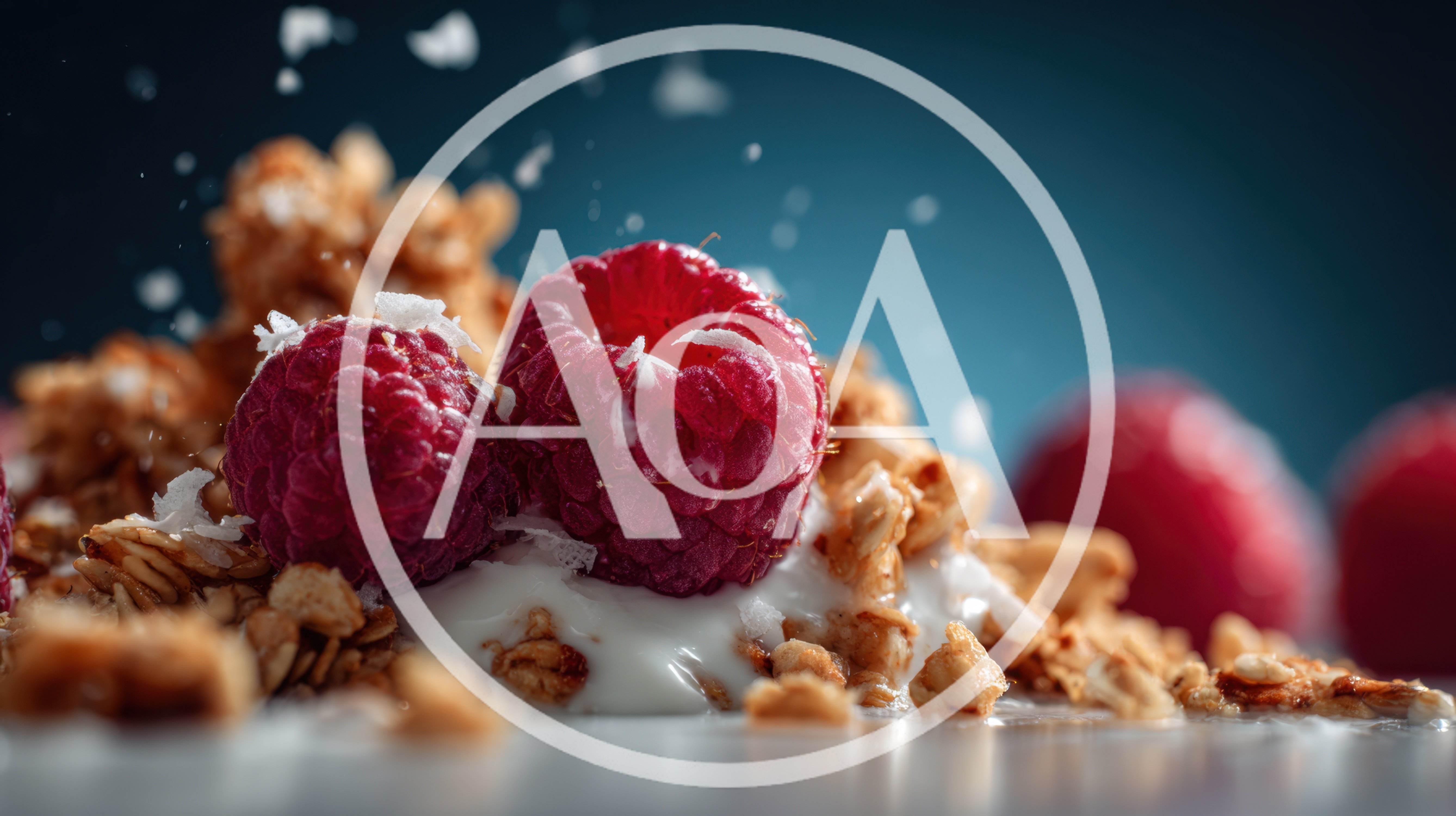 Fresh Raspberries With Granola And Yogurt